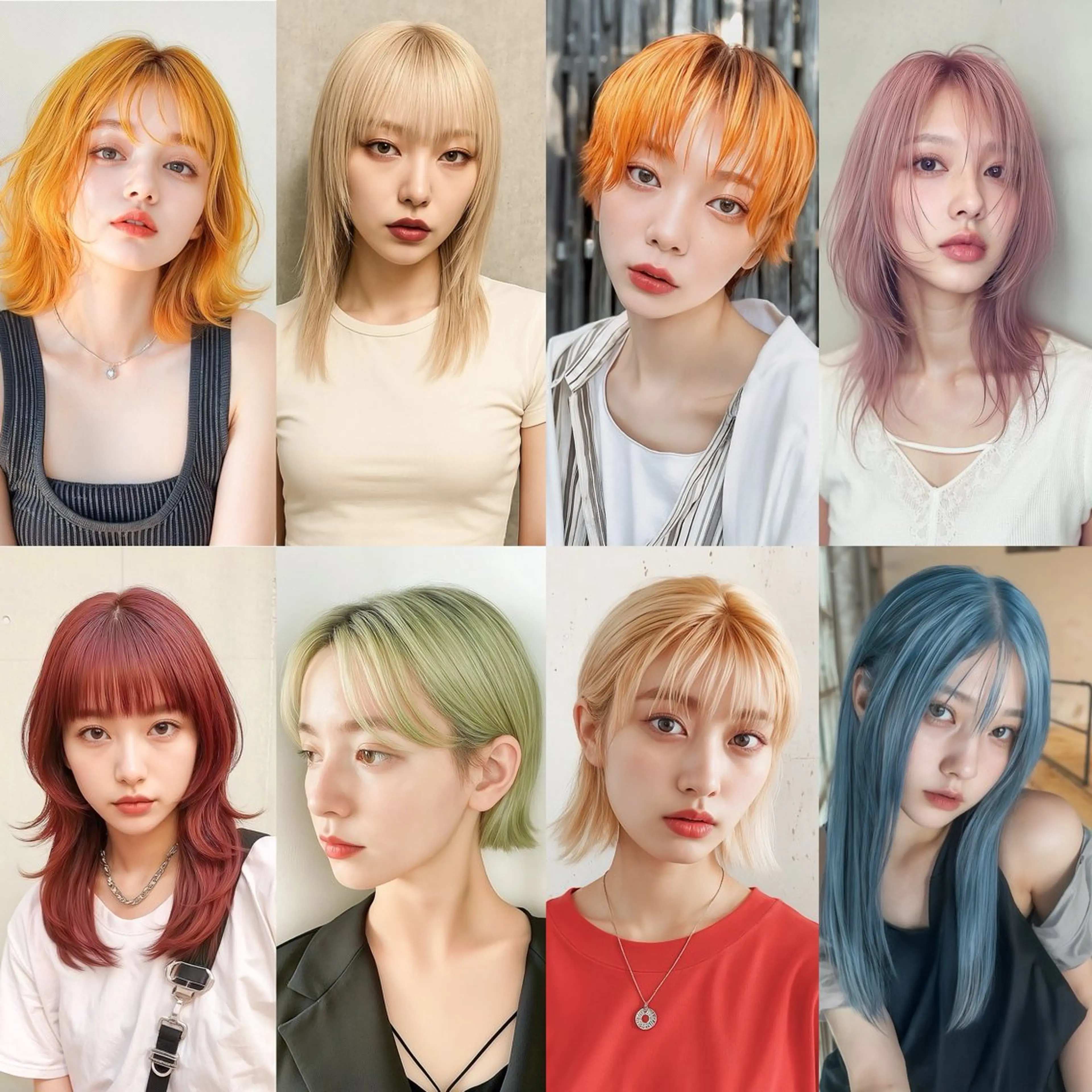 ミディアム カラー 🌈派手髪ハイトーン 🌈鈴木亮太🌈のヘアスタイル