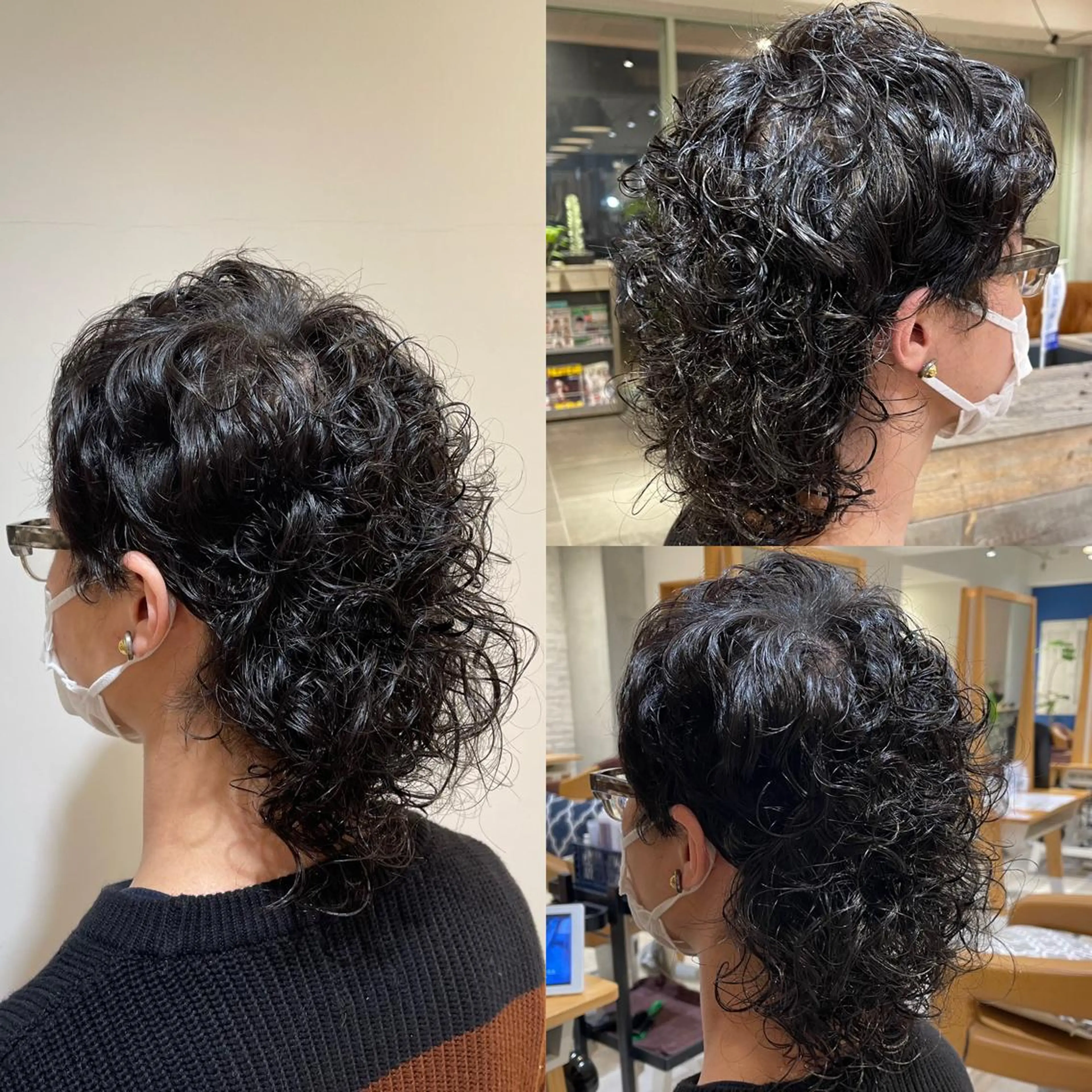 ミディアム カラー パーマ メンズ 艶髪カラー/透明感 美髪/白髪/ﾑﾅｶﾀのヘアスタイル