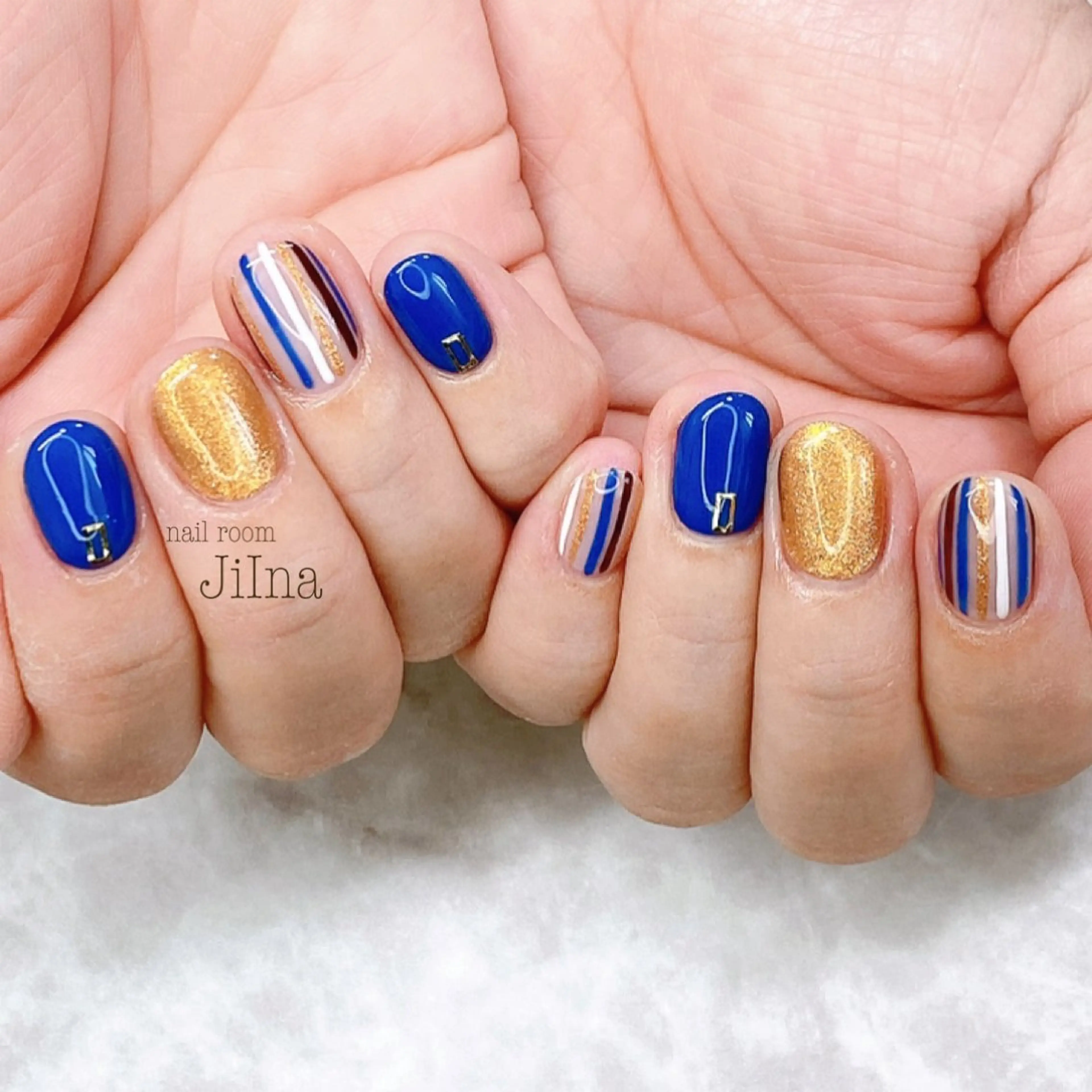 ネイル ブルー JiIna nailのネイルデザイン