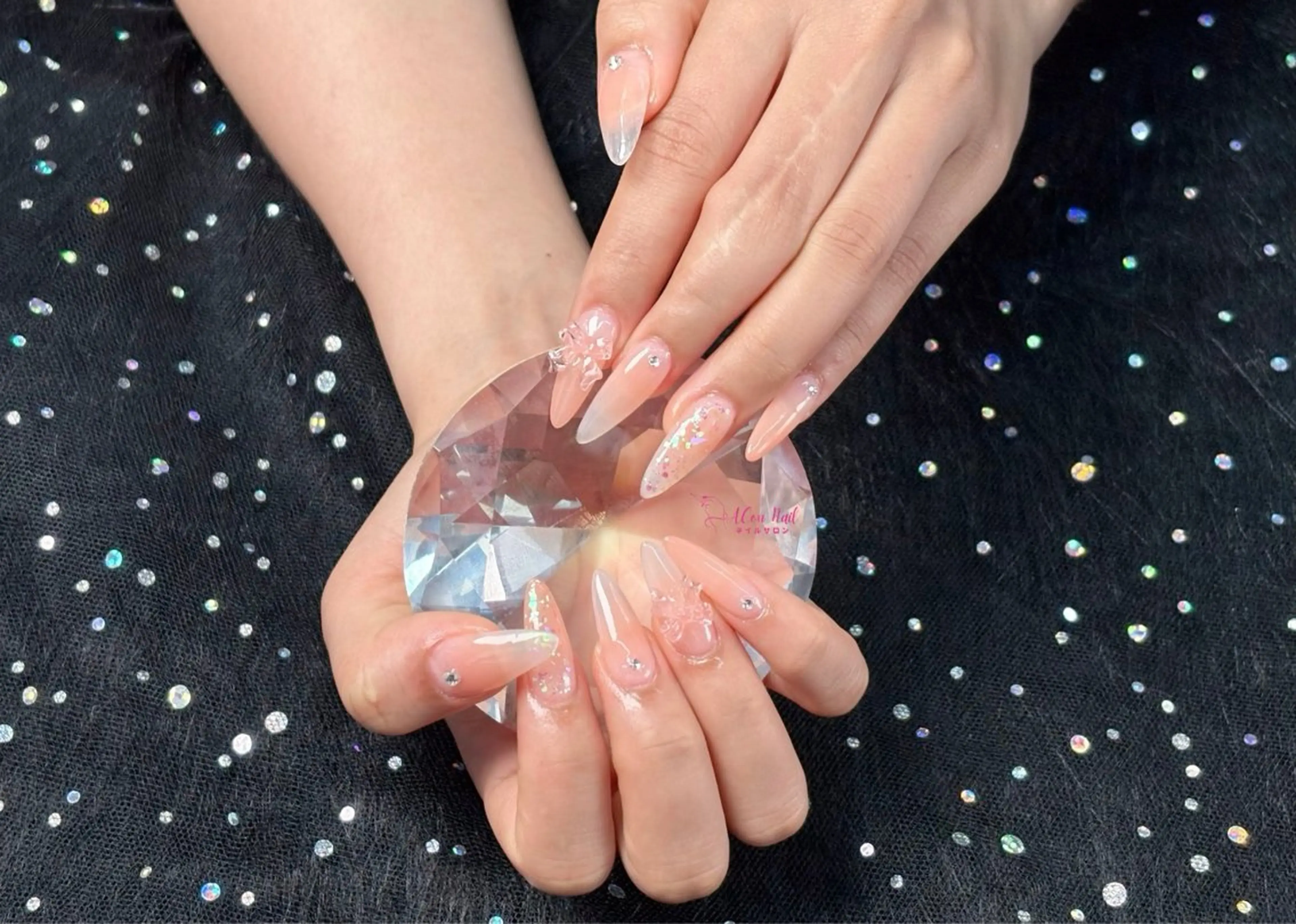 ネイル 桜ネイル 長さ出し フラワーネイル フレンチネイル ジェルネイル ハンドネイル AConNailSalon所属・ACon NailSalonのネイルデザイン