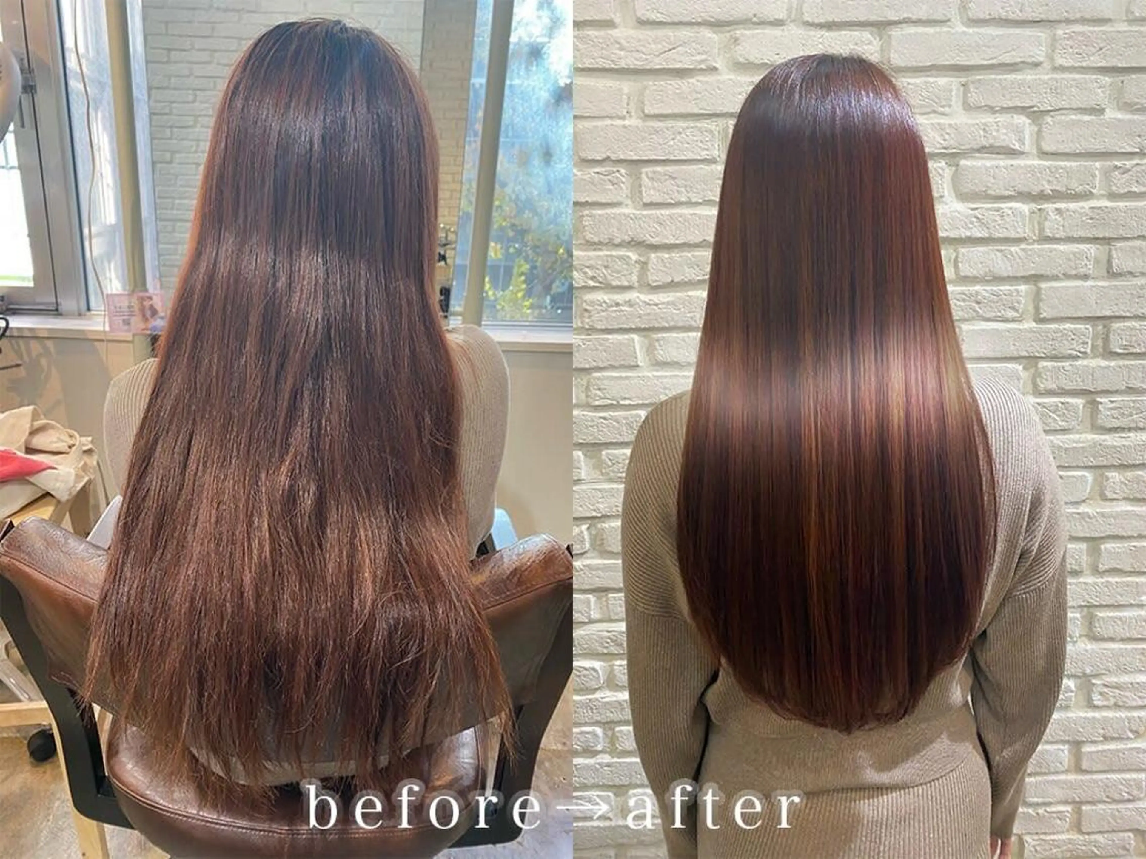 ロング カット ヘアカラー 縮毛矯正 newi 川崎店のヘアスタイル