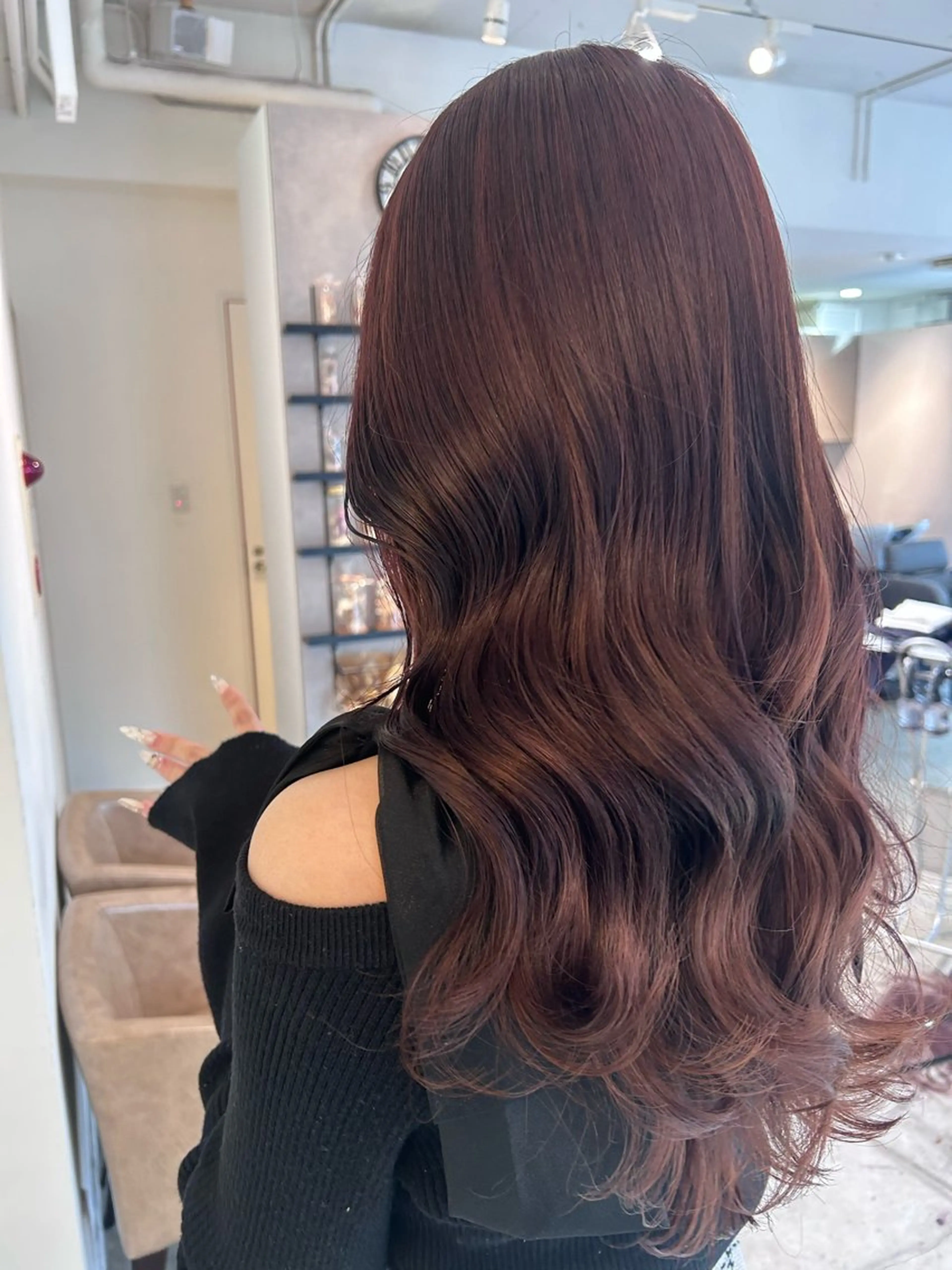 ロング ヘアカラー トリートメント 蓮池 愛海のヘアスタイル
