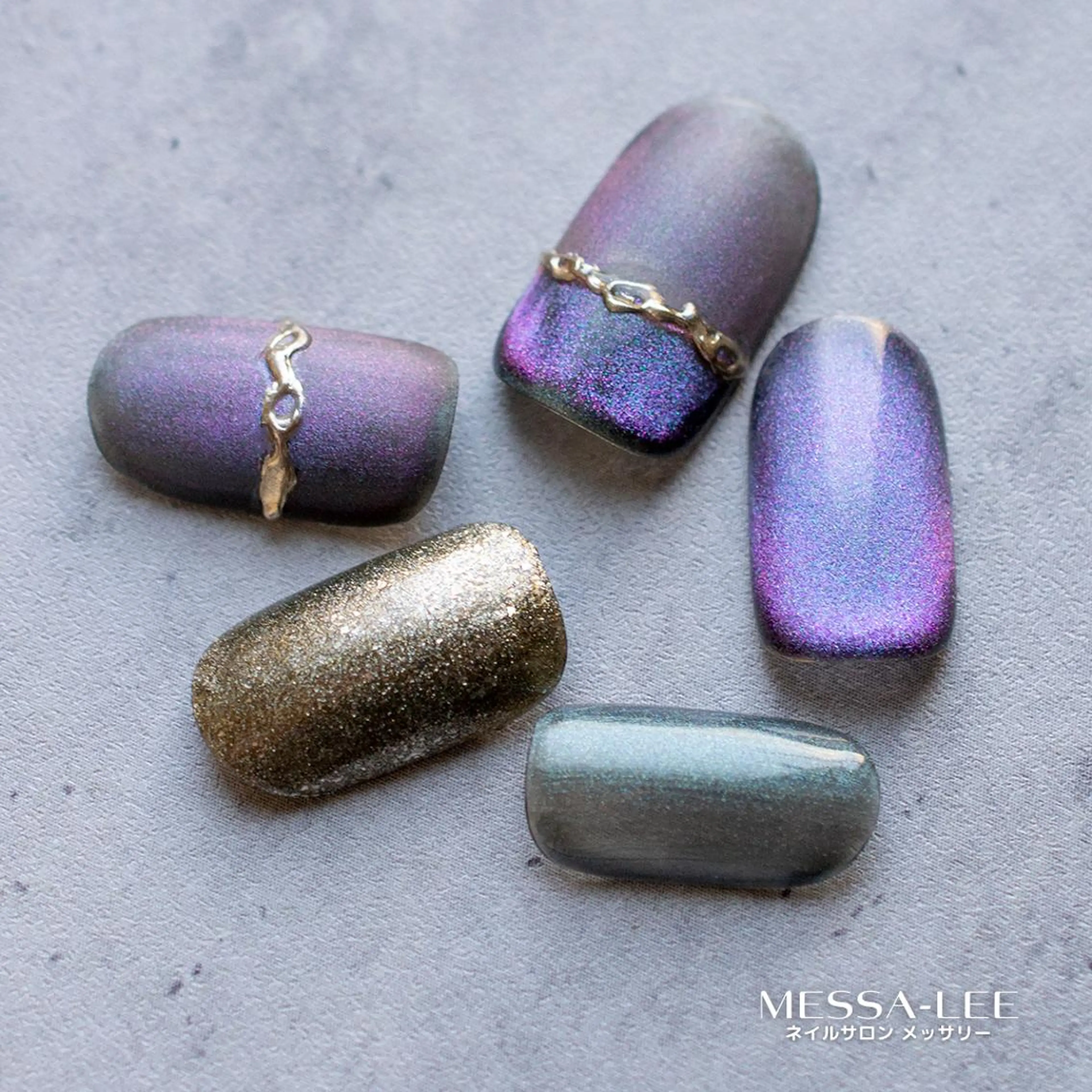 ネイル アートネイル マグネットネイル マットネイル ミラーネイル シンプルネイル とろけるリンパ 濃厚アロマのエステ・リラクイメージ