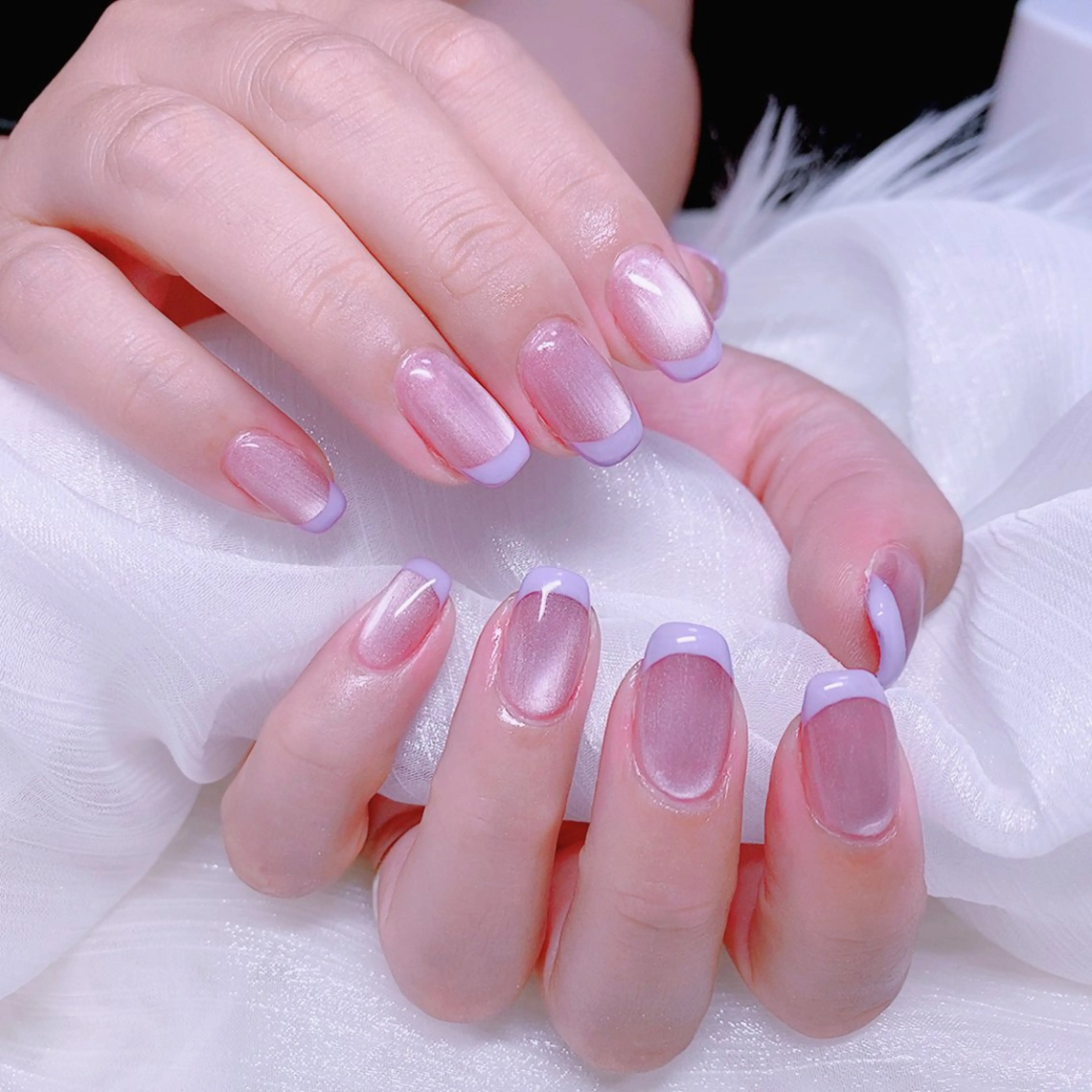 ネイル フレンチネイル マグネットネイル ニュアンスネイル 夏ネイル Nail Yunaのネイルデザイン