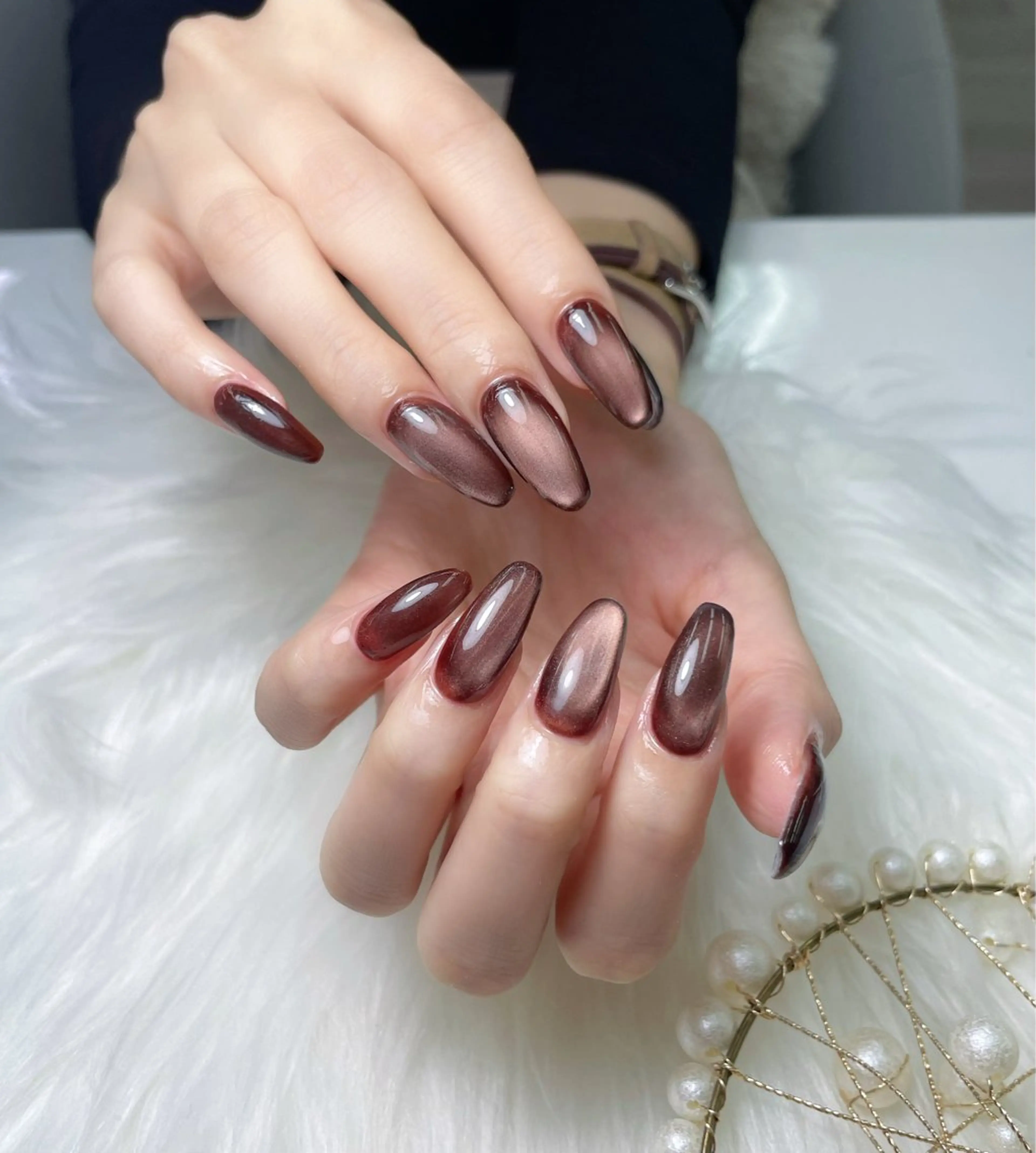 ネイル 長さ出し ジェルネイル 韓国ネイル ニュアンスネイル ストーンネイル ハンドネイル king ネイルのネイルデザイン