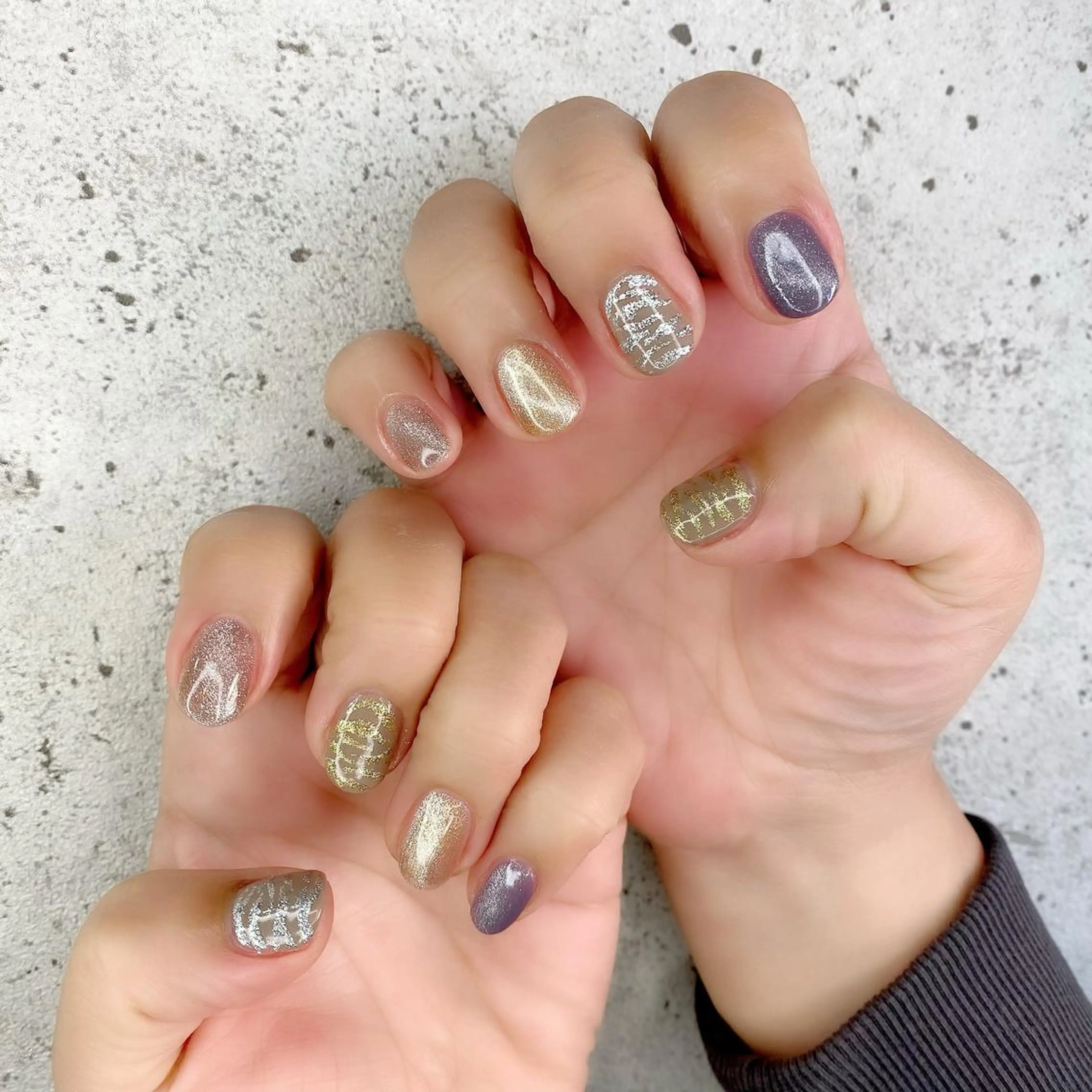 ショート カラー パーマ ヘアアレンジ メンズ キッズ ネイル マツエク・マツパ アイブロウ フラッシュネイル マグネットネイル 冬ネイル ハンドネイル Salon Ｋのネイルデザイン