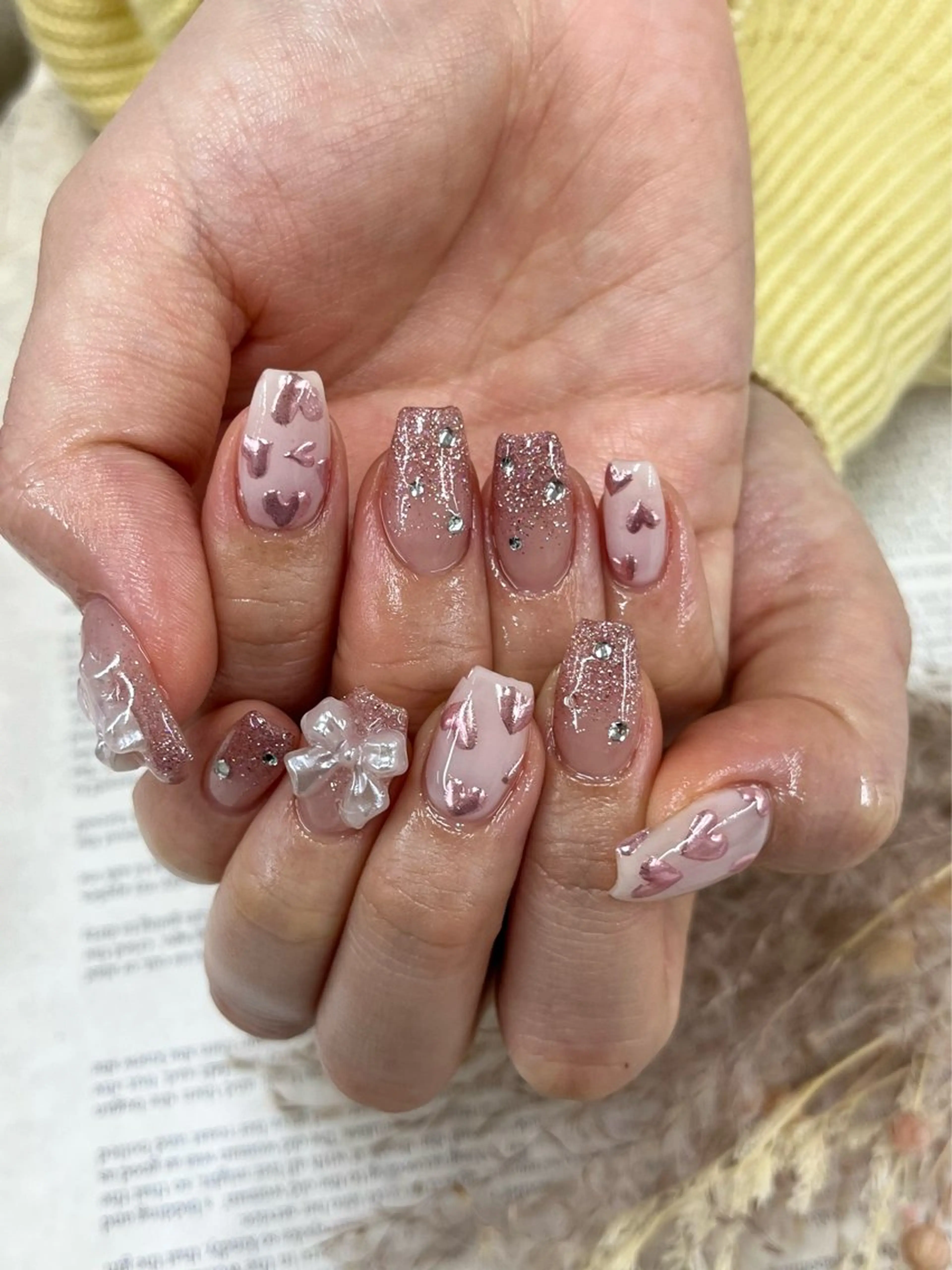 ネイル リボン ハンドネイル Basic町田本店 Suzunaのネイルデザイン