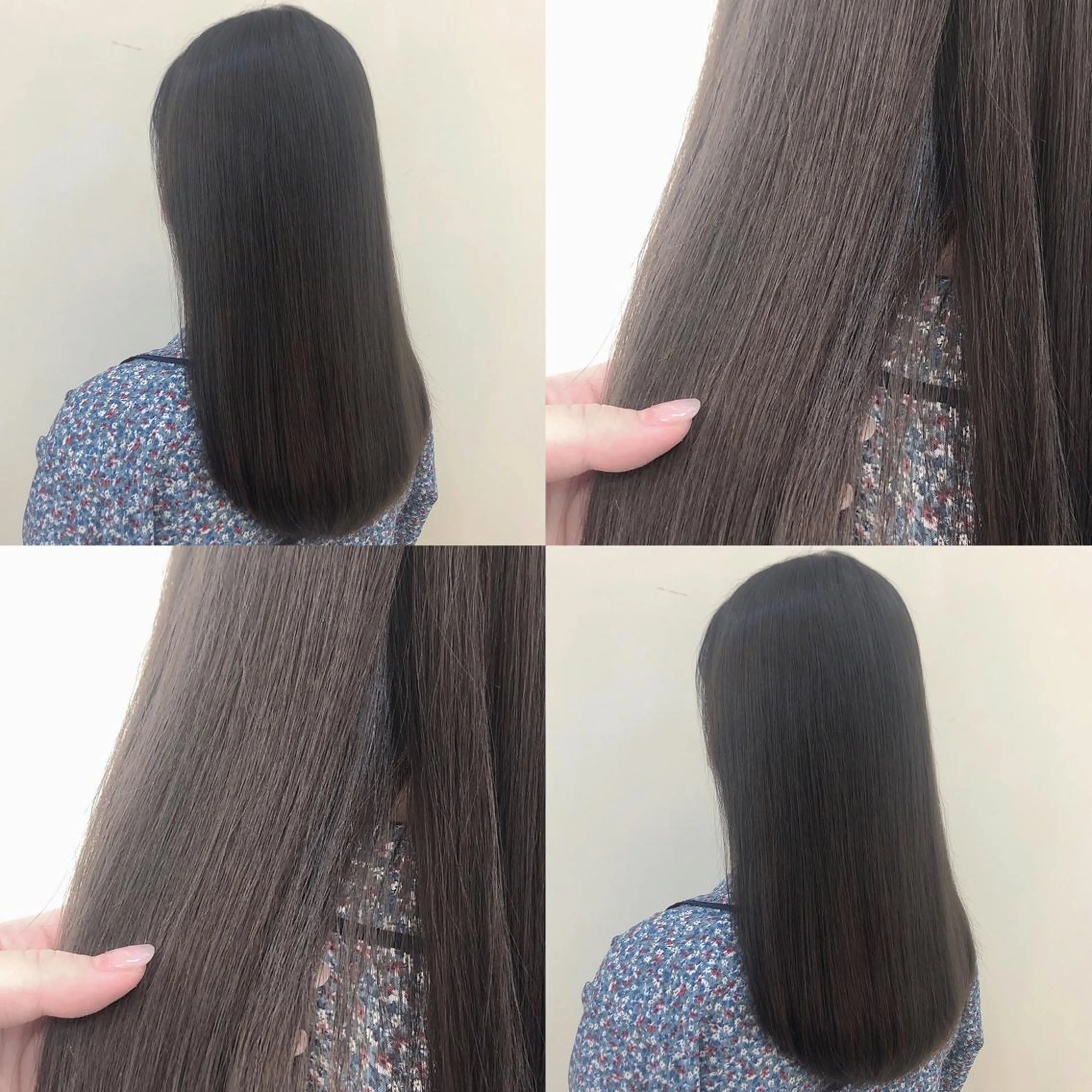 ロング カラー ダークグレー ダークグレージュ グレージュ イルミナカラー トリートメント これた🧸ヘアメ職人 ♡髪質改善♡カラーのヘアスタイル