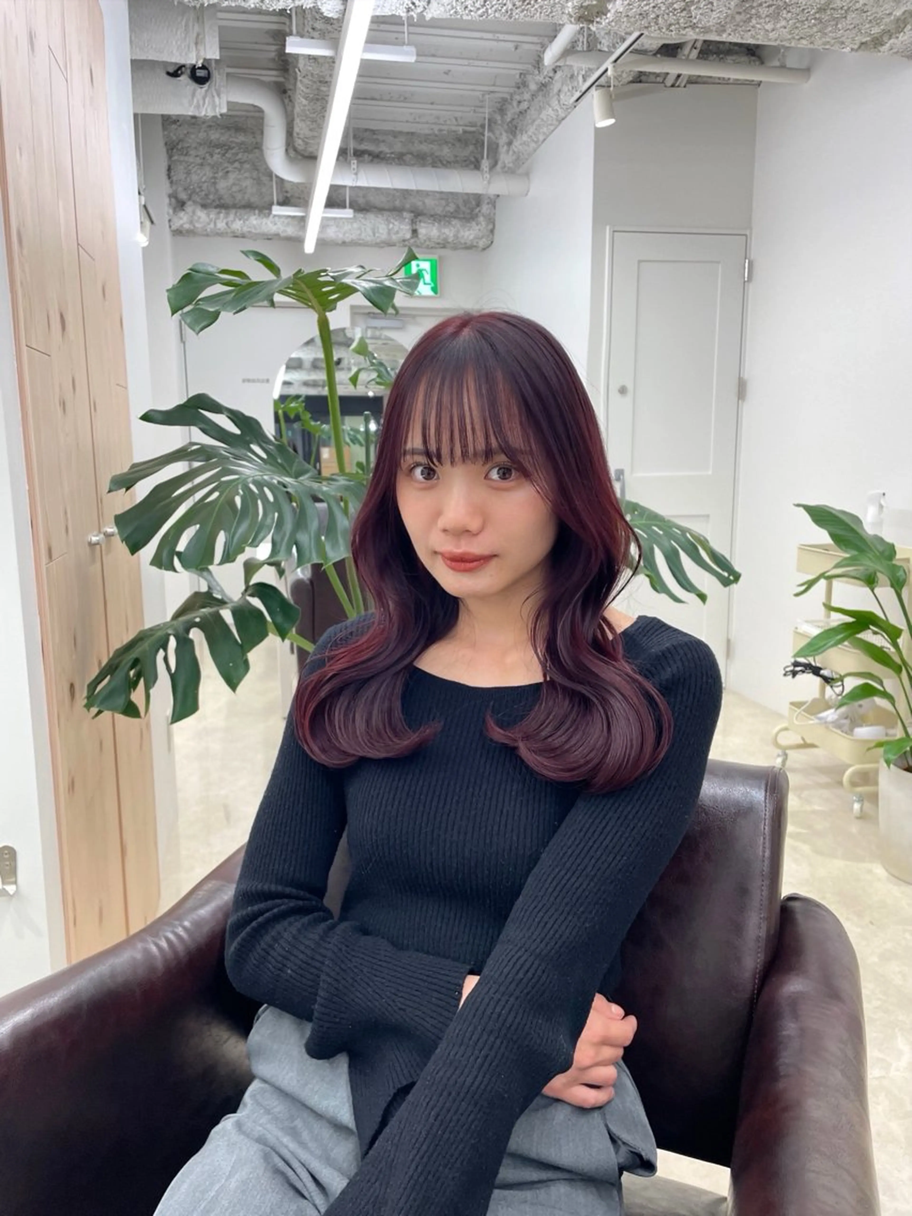 セミロング カラー カット ヘアカラー トリートメント ヘアセット 新宿/韓国ヘア/ 髪質改善ストレートのヘアスタイル