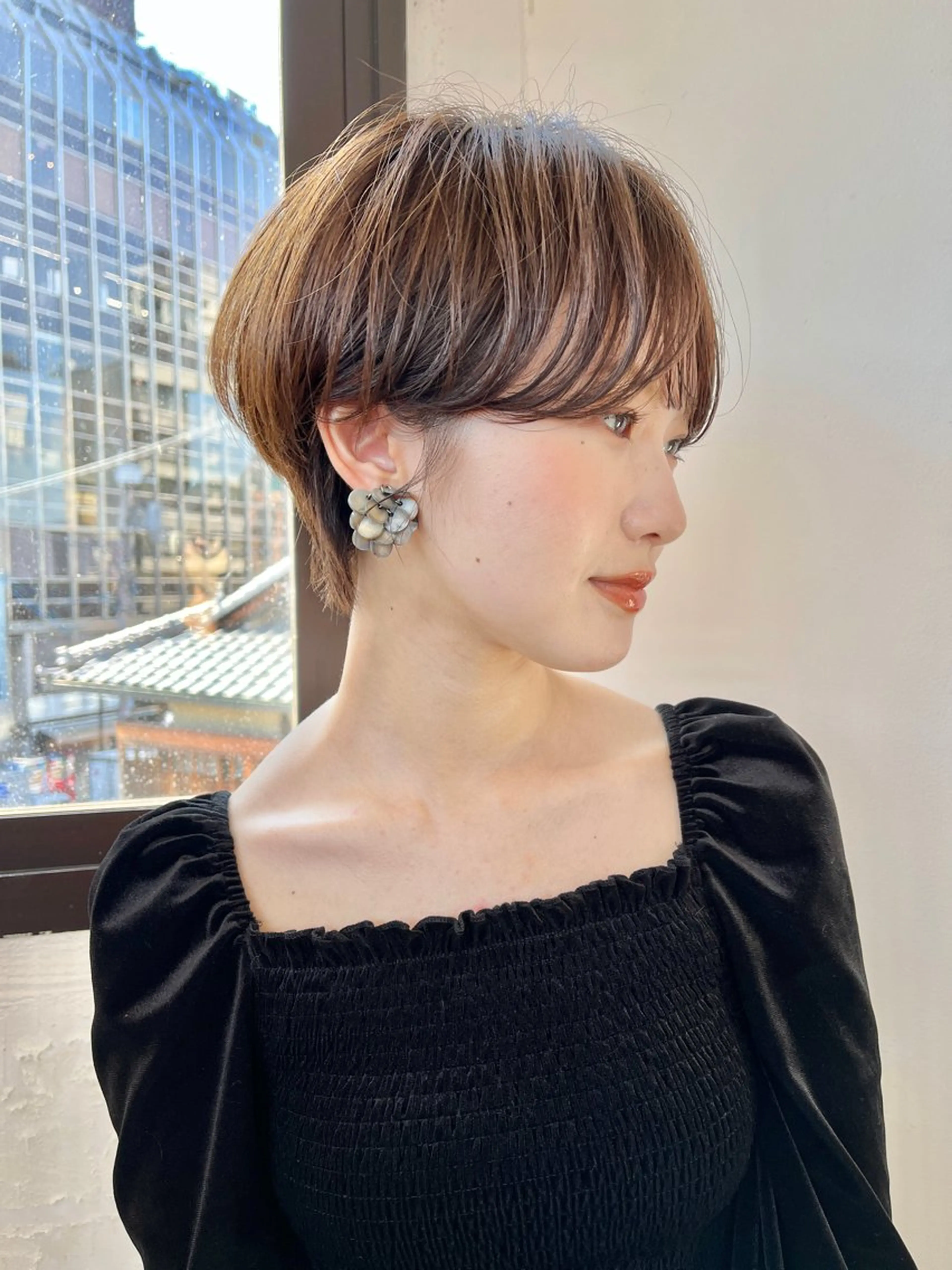 ショート ショートヘア メンズ毛流れパーマ/ センターパート/怜哉のヘアスタイル