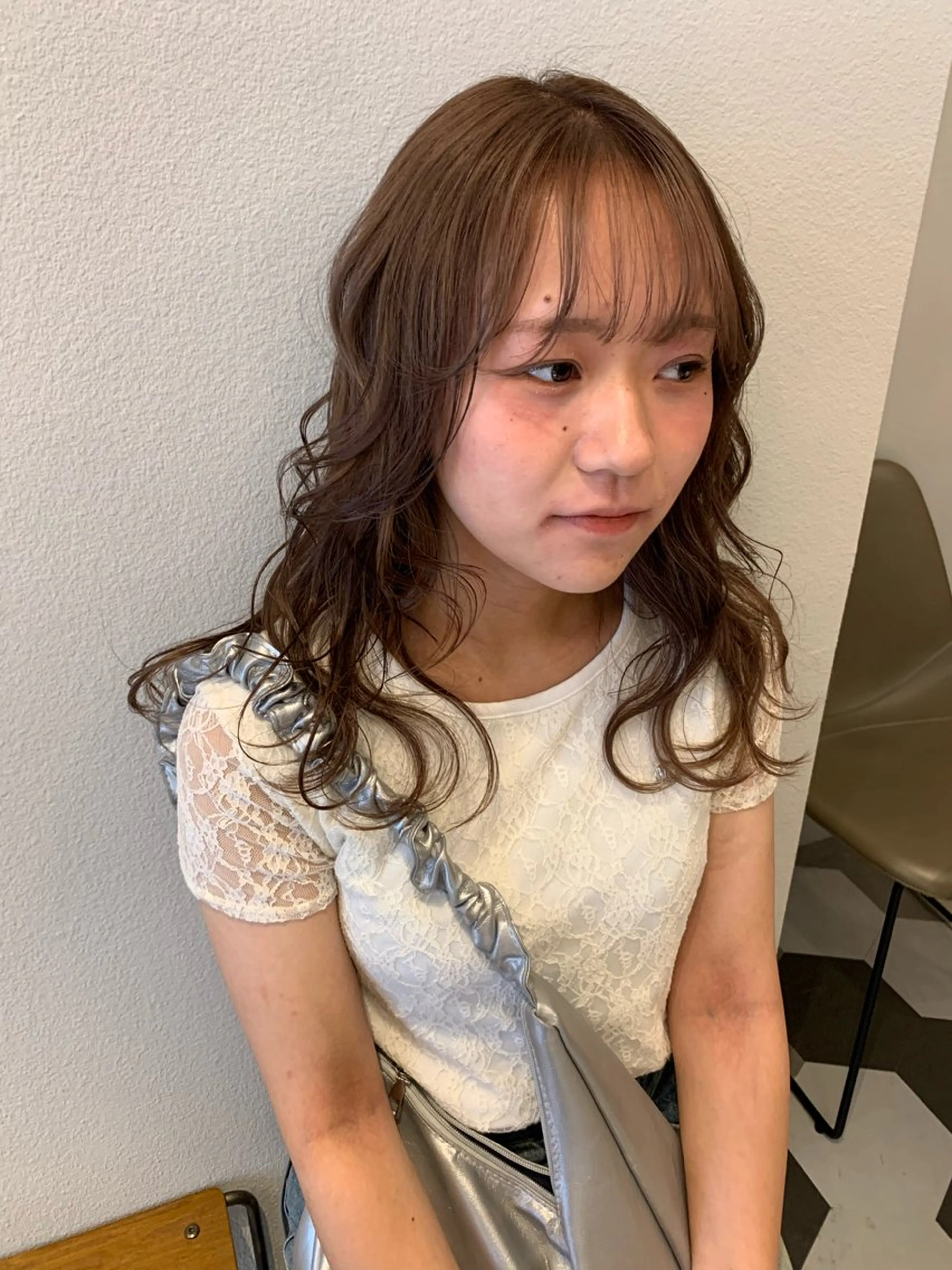 セミロング カラー ブリーチ/アレンジ 天満/chihiroのヘアスタイル