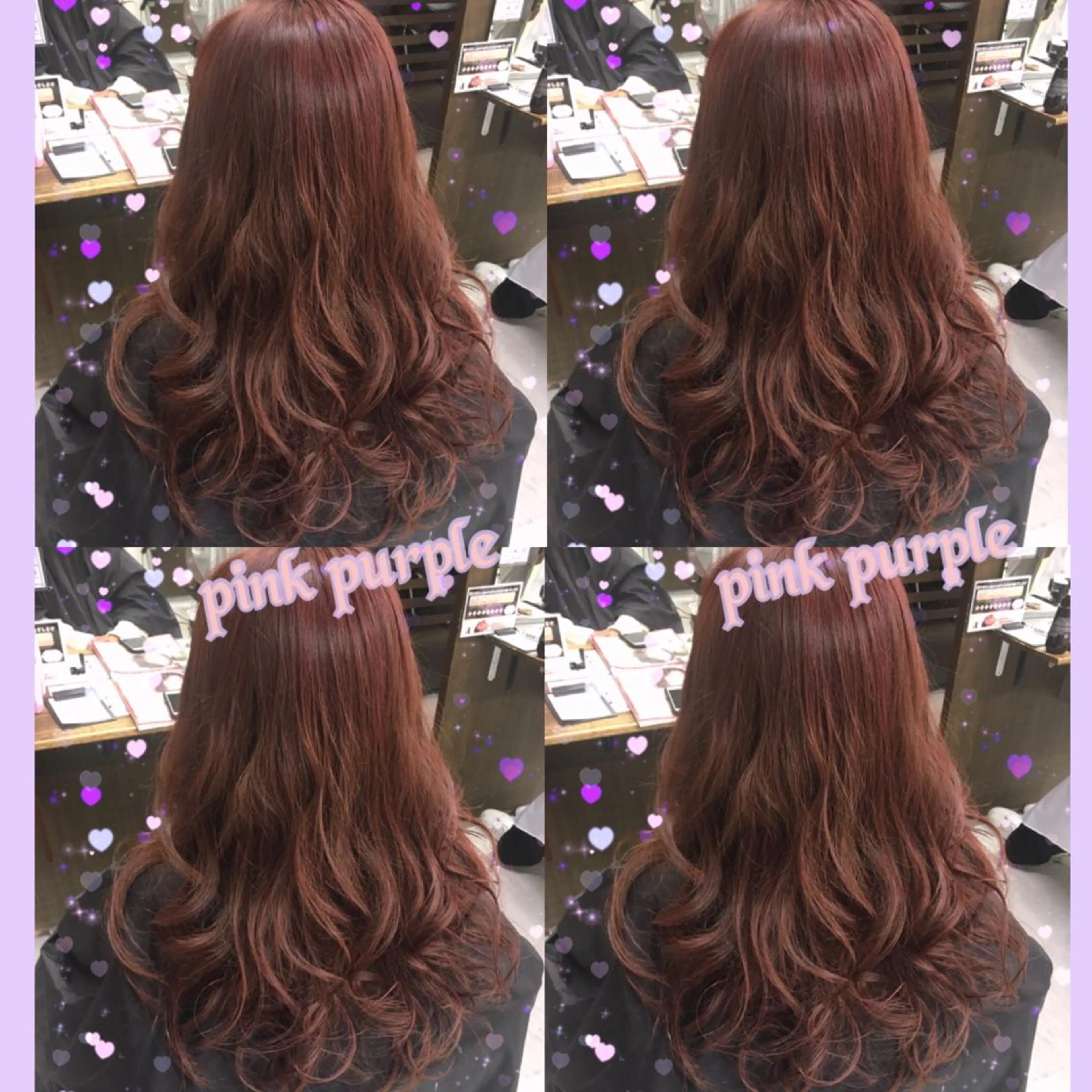 セミロング ロング カラー ブリーチ ハイライトカラー ピンクカラー ピンクパープル パープルカラー 韓国ヘア得意❤︎森澤 悠佳のヘアスタイル