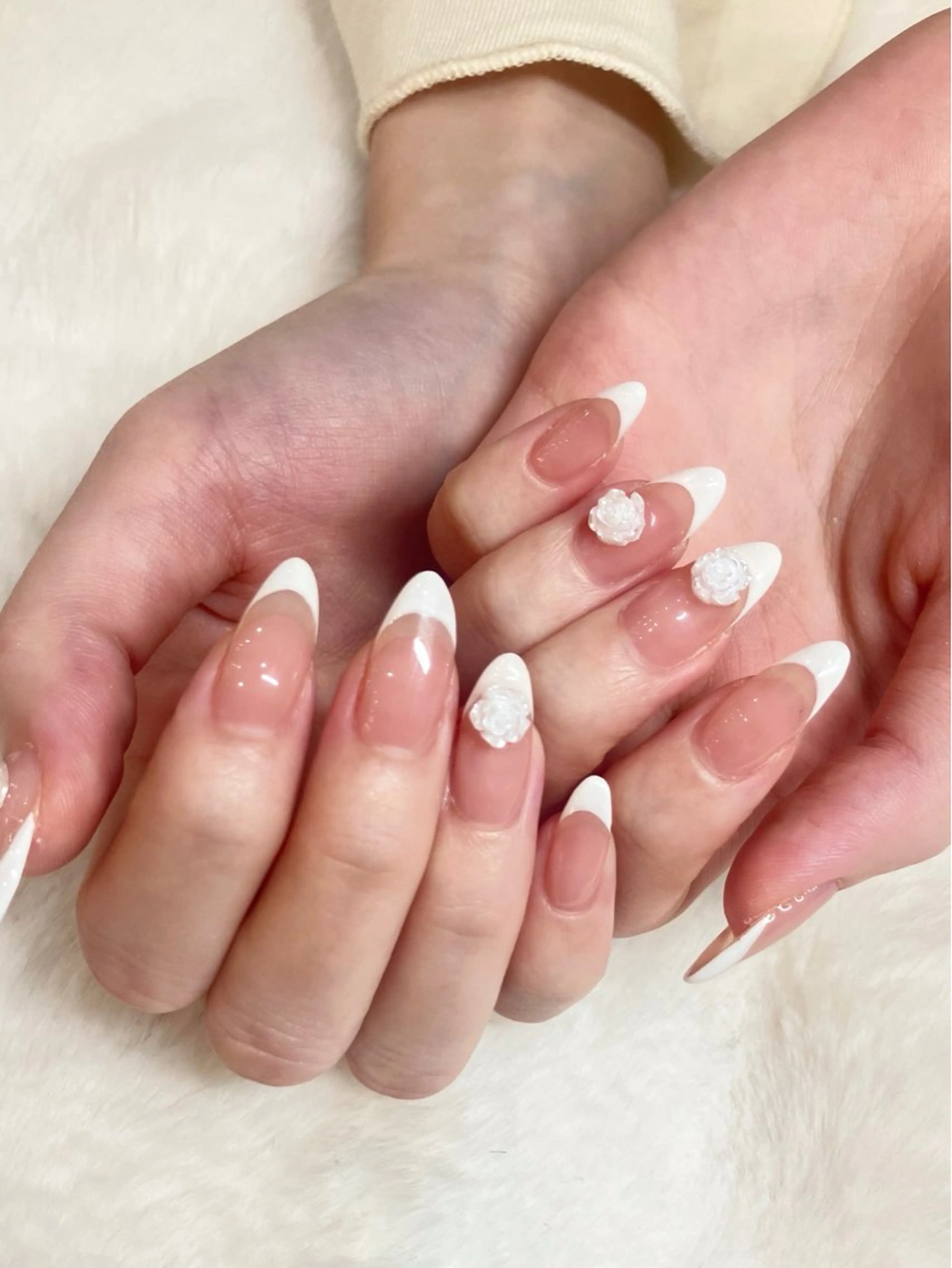 ネイル フレンチネイル mitsuki💎 ﾜﾝﾎﾝ/韓国ﾈｲﾙのネイルデザイン