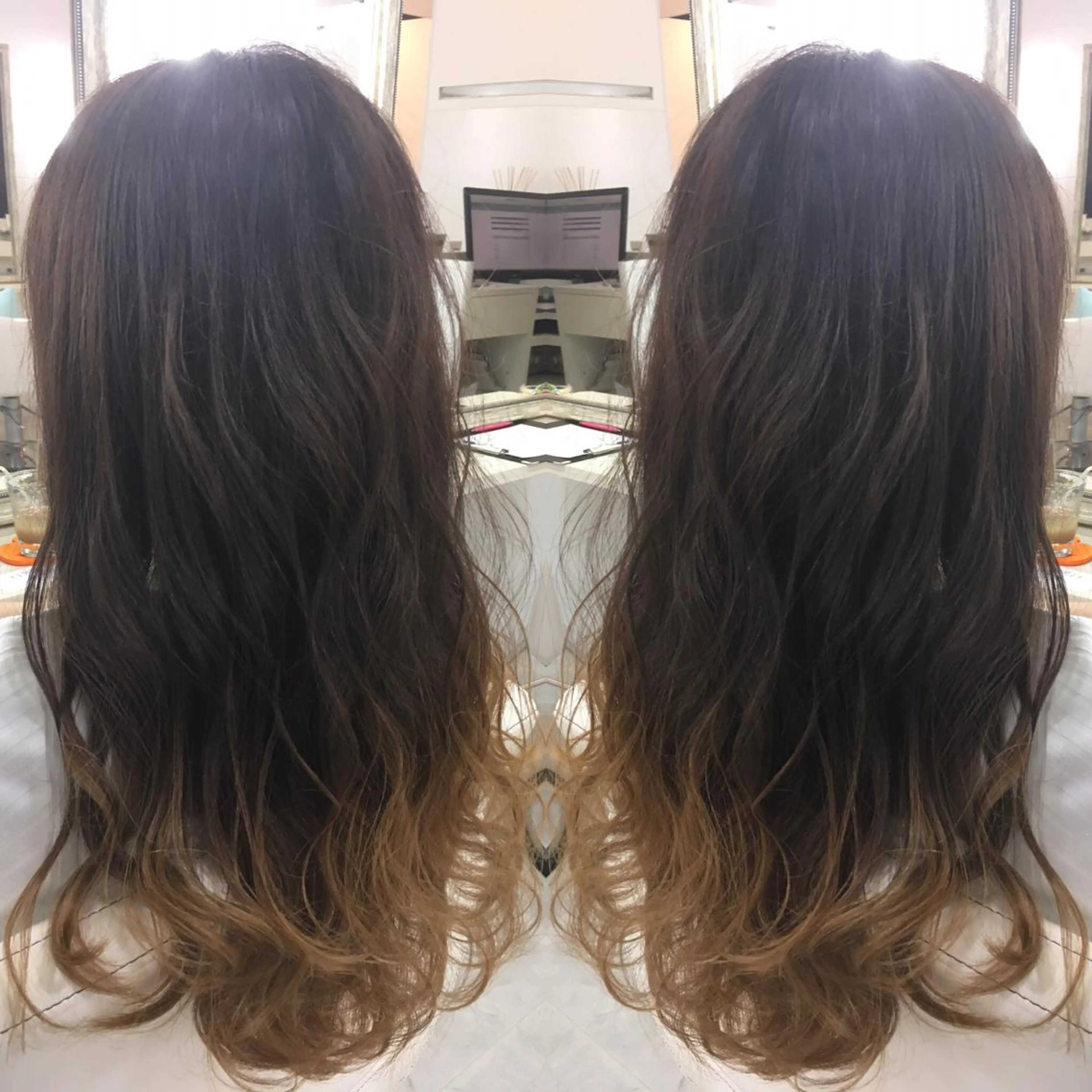 セミロング ロング カラー 髪質改善 中川　翔のヘアスタイル