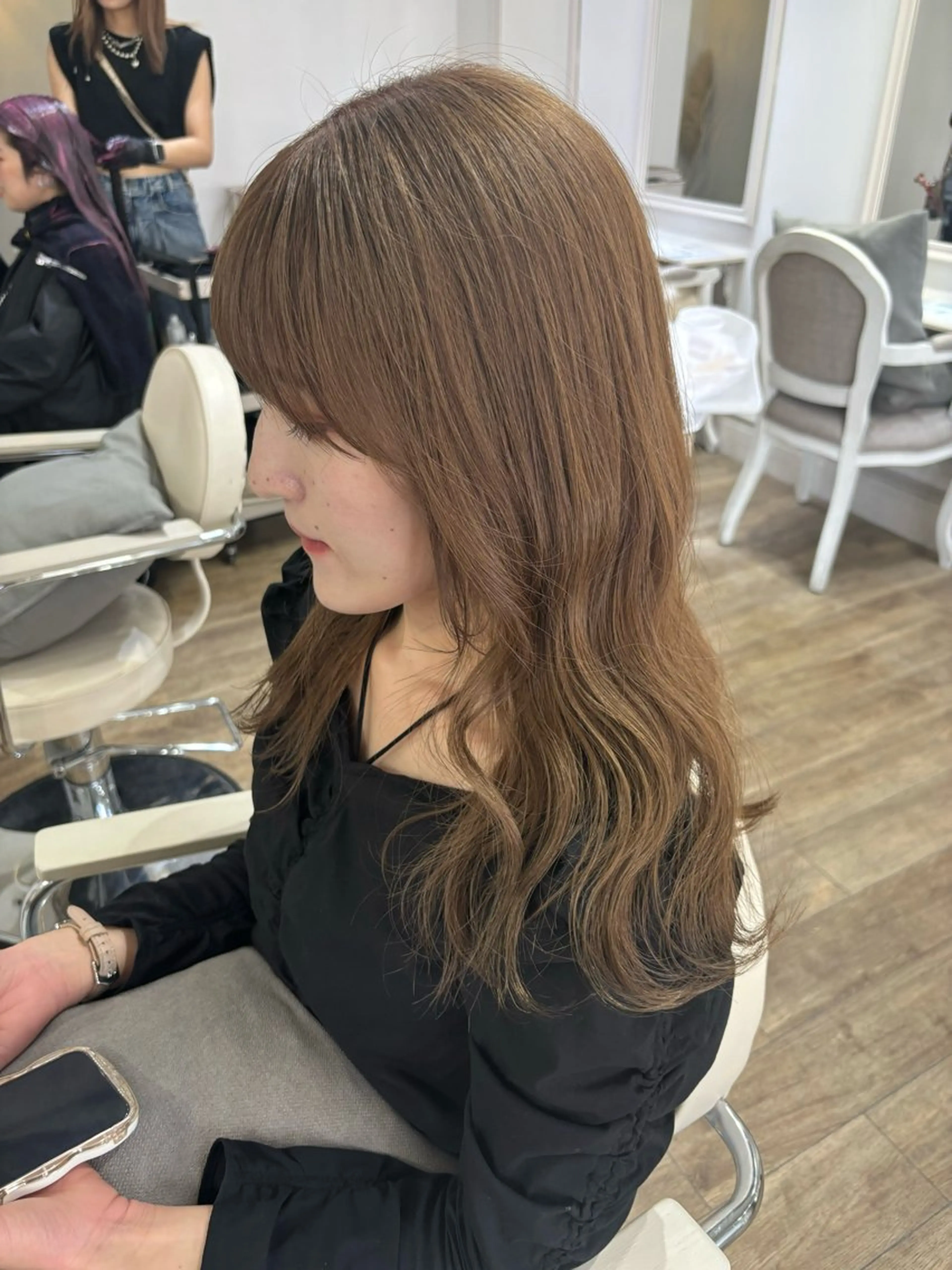 ロング カラー ヘアカラー トリートメント Risa🐈‍⬛/ グレージュ/透明感のヘアスタイル