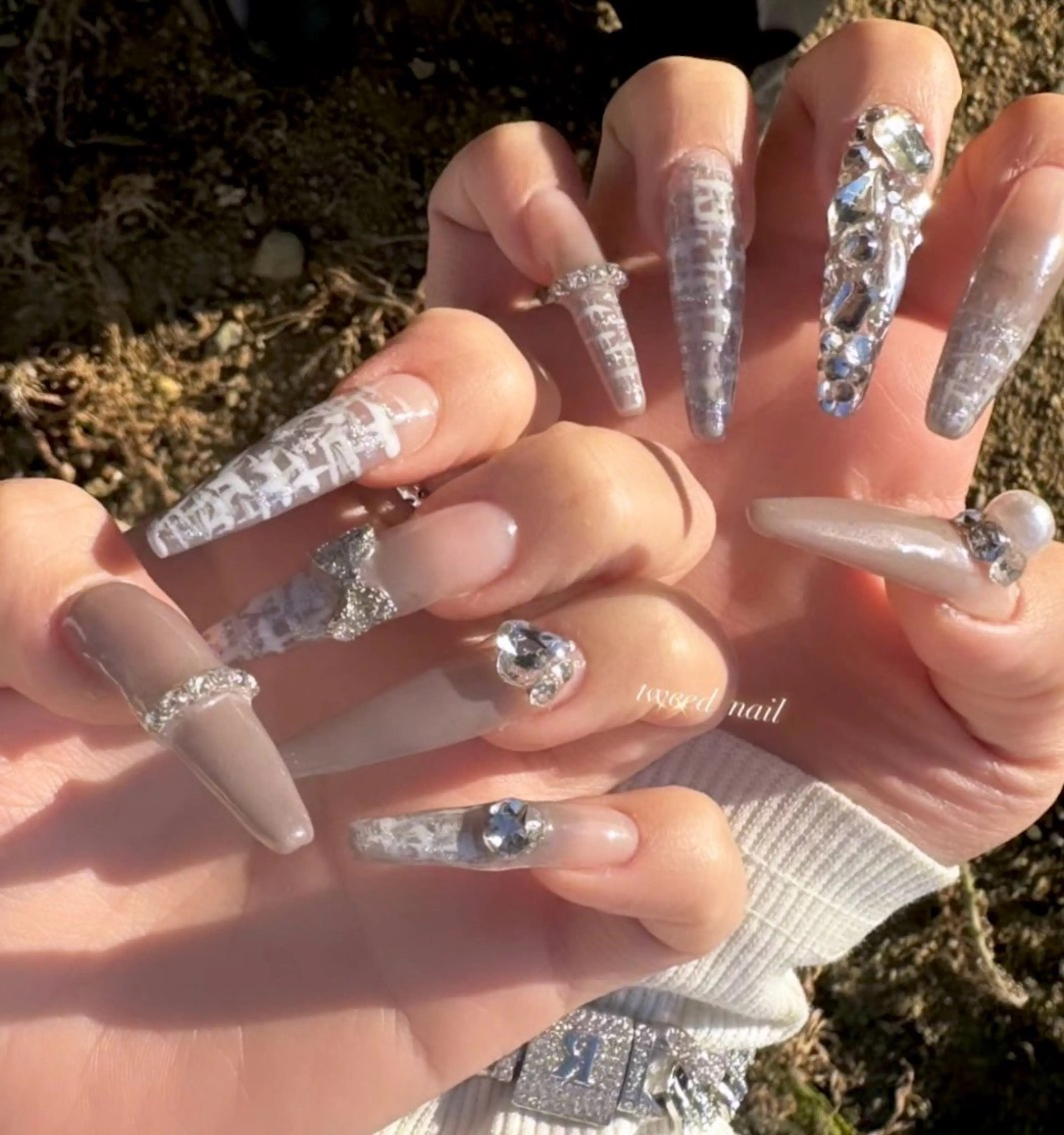 ネイル 長さ出し ハンドネイル プライベートサロン le'aのネイルデザイン