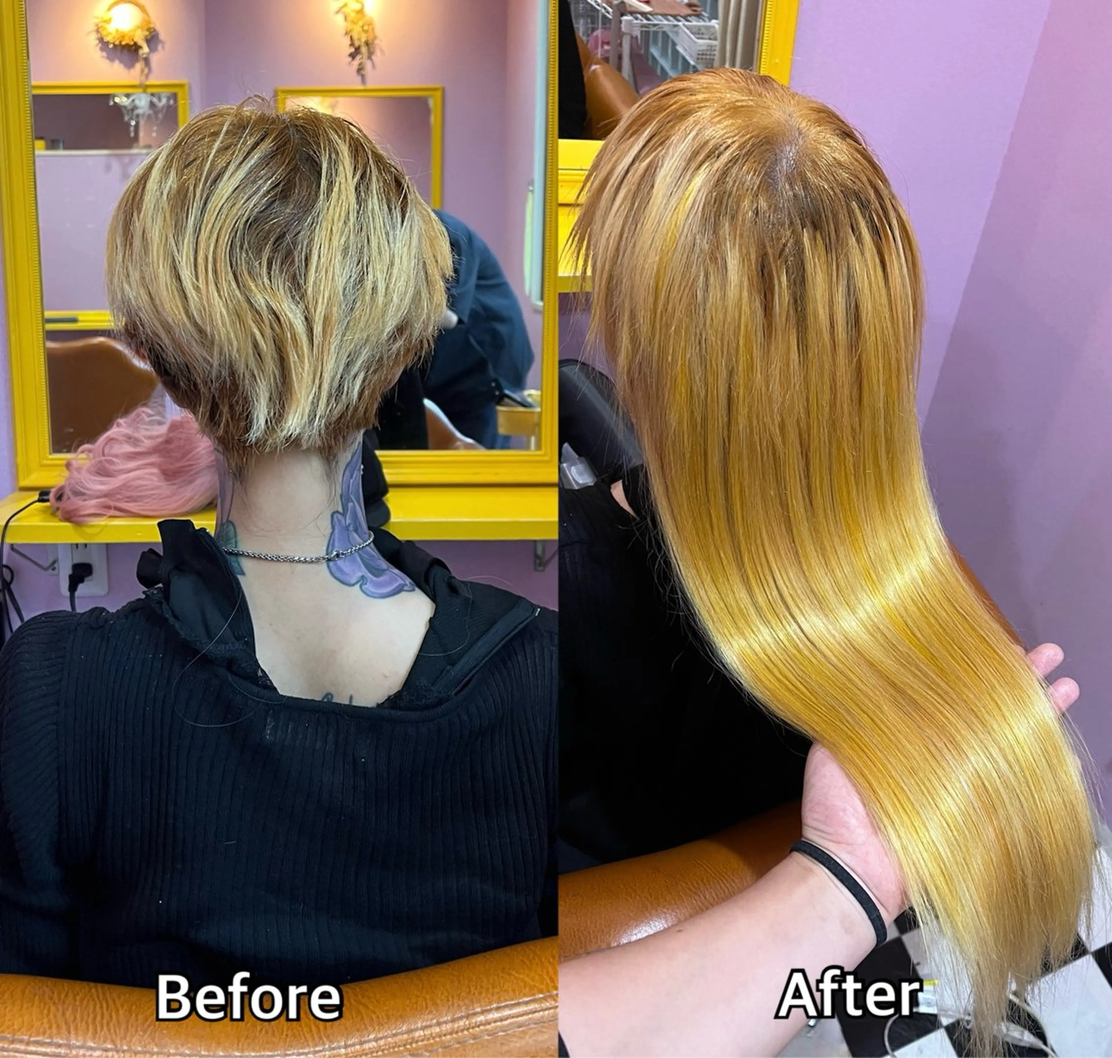 ロング シール+ちび編み込み エクステ梅田🐨のヘアスタイル