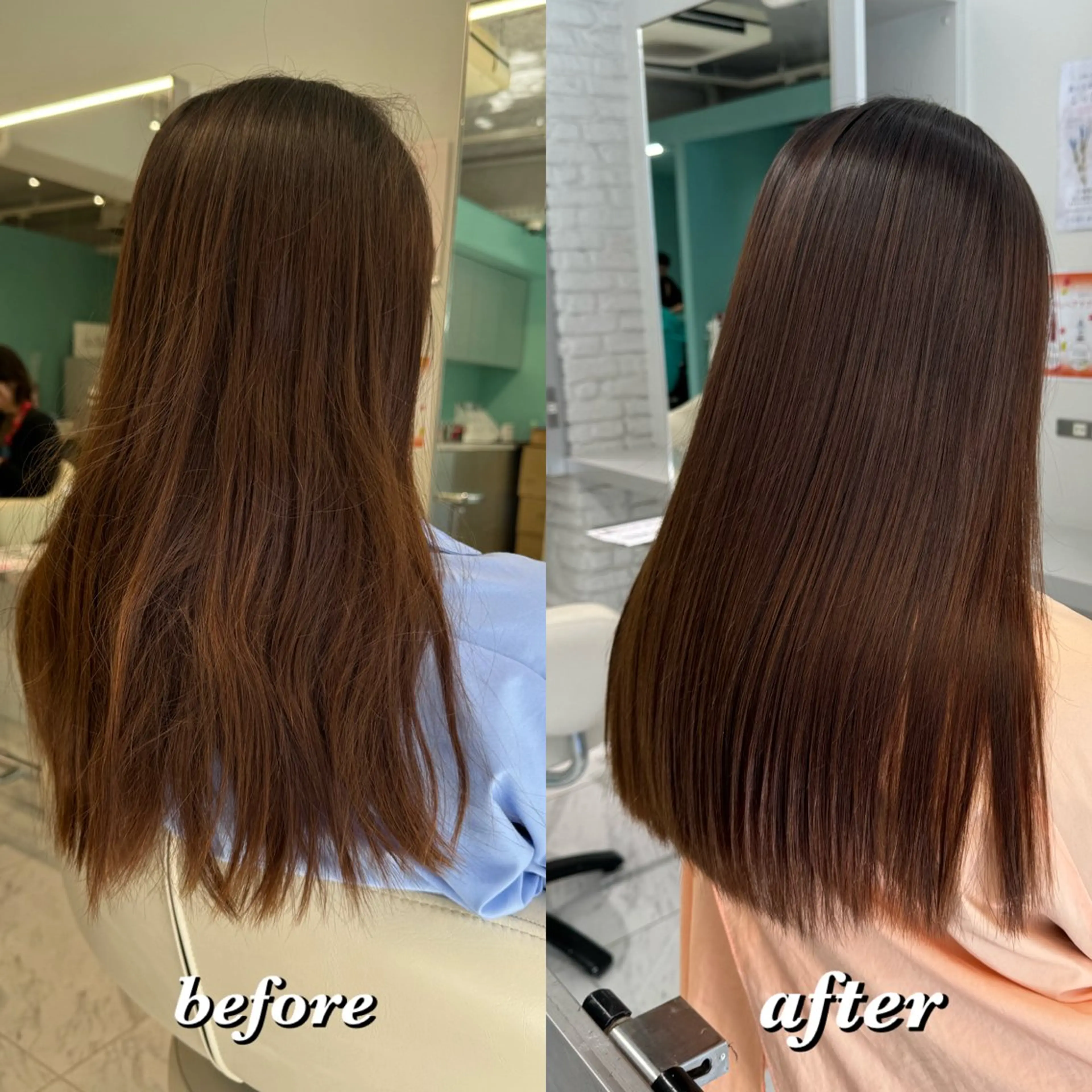 セミロング 髪質改善 縮毛矯正 トリートメント 髪質改善&縮毛矯正 池本　有宏のヘアスタイル