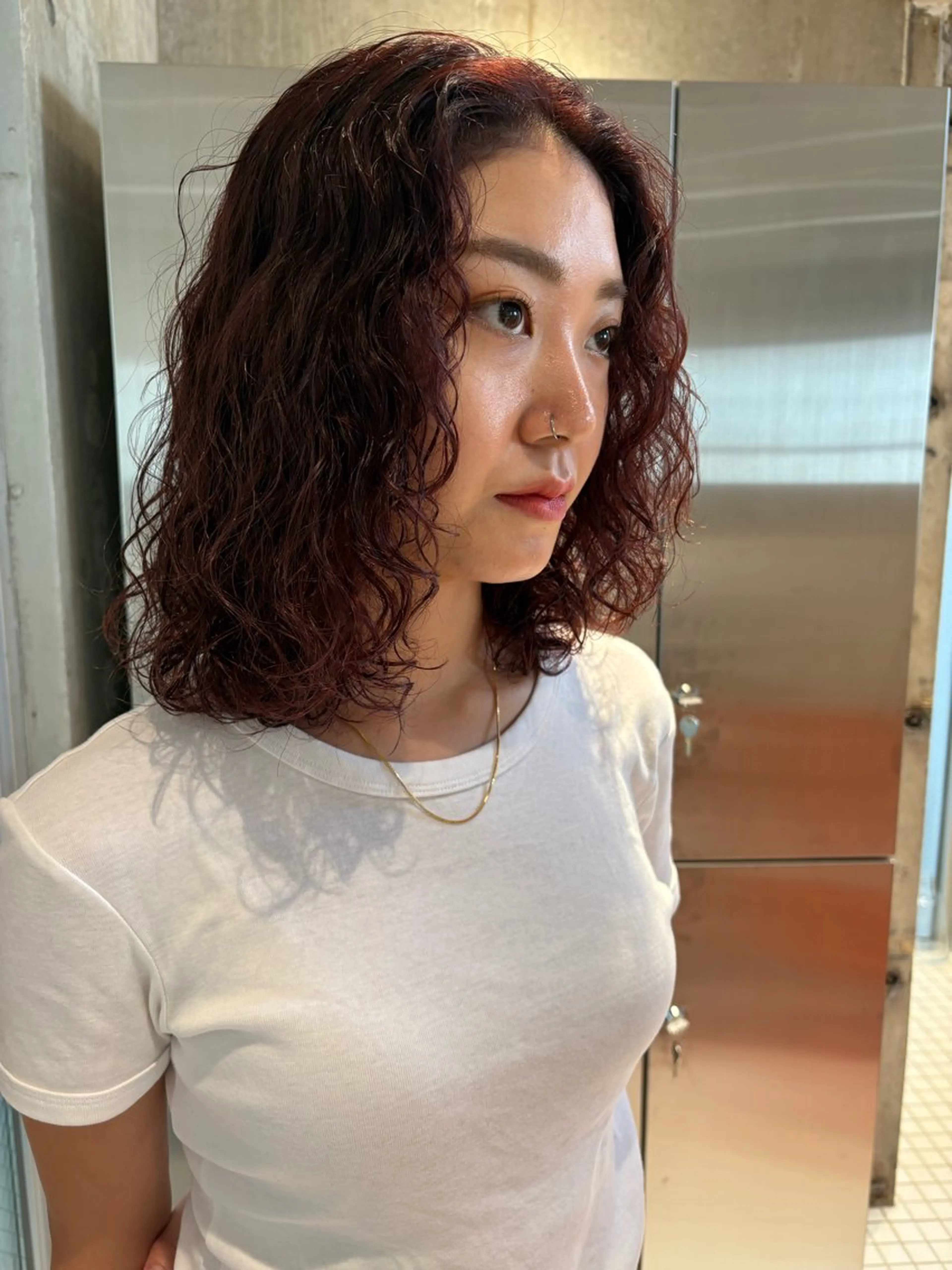 ミディアム カット パーマ ウツワ所属・高円寺/loca/ 田中南帆のヘアスタイル