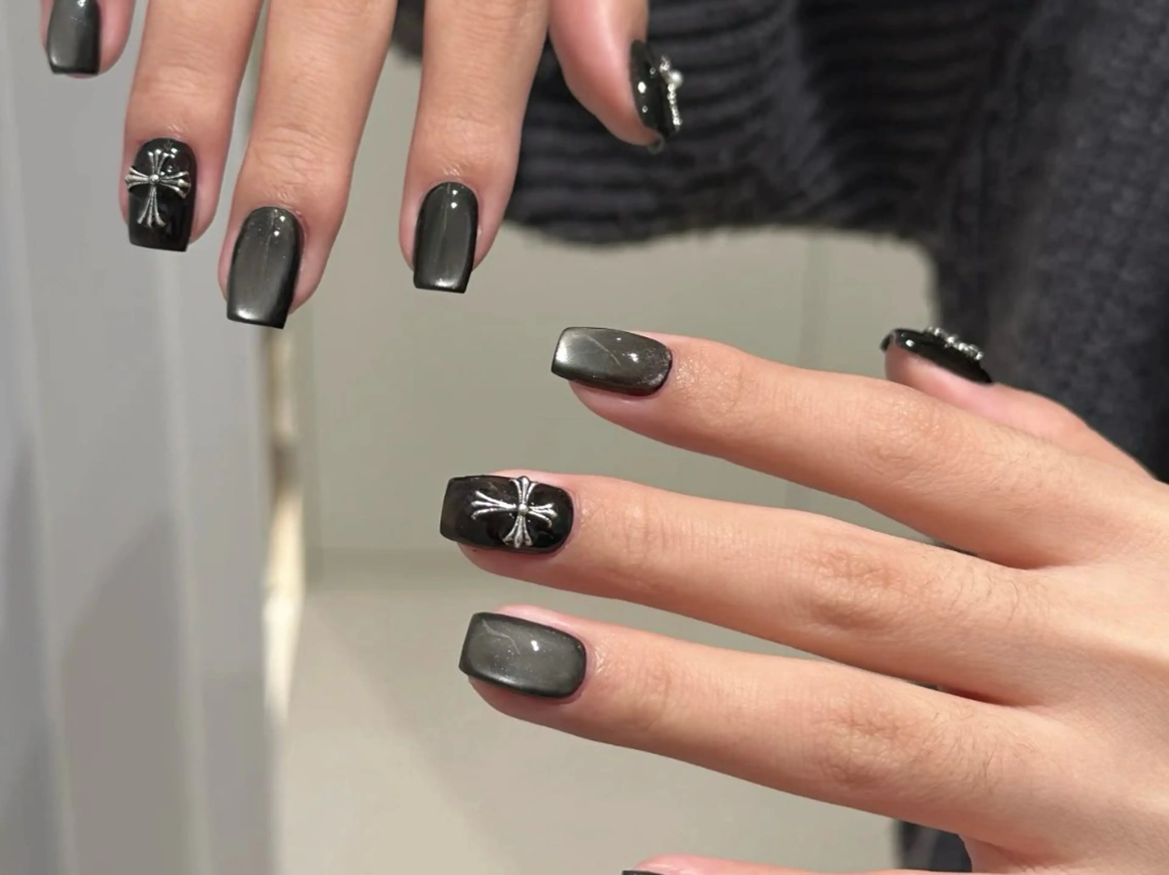 ネイル アートネイル オーロラネイル ジェルネイル ガーリー キラキラネイル ハンドネイル July モモのネイルデザイン