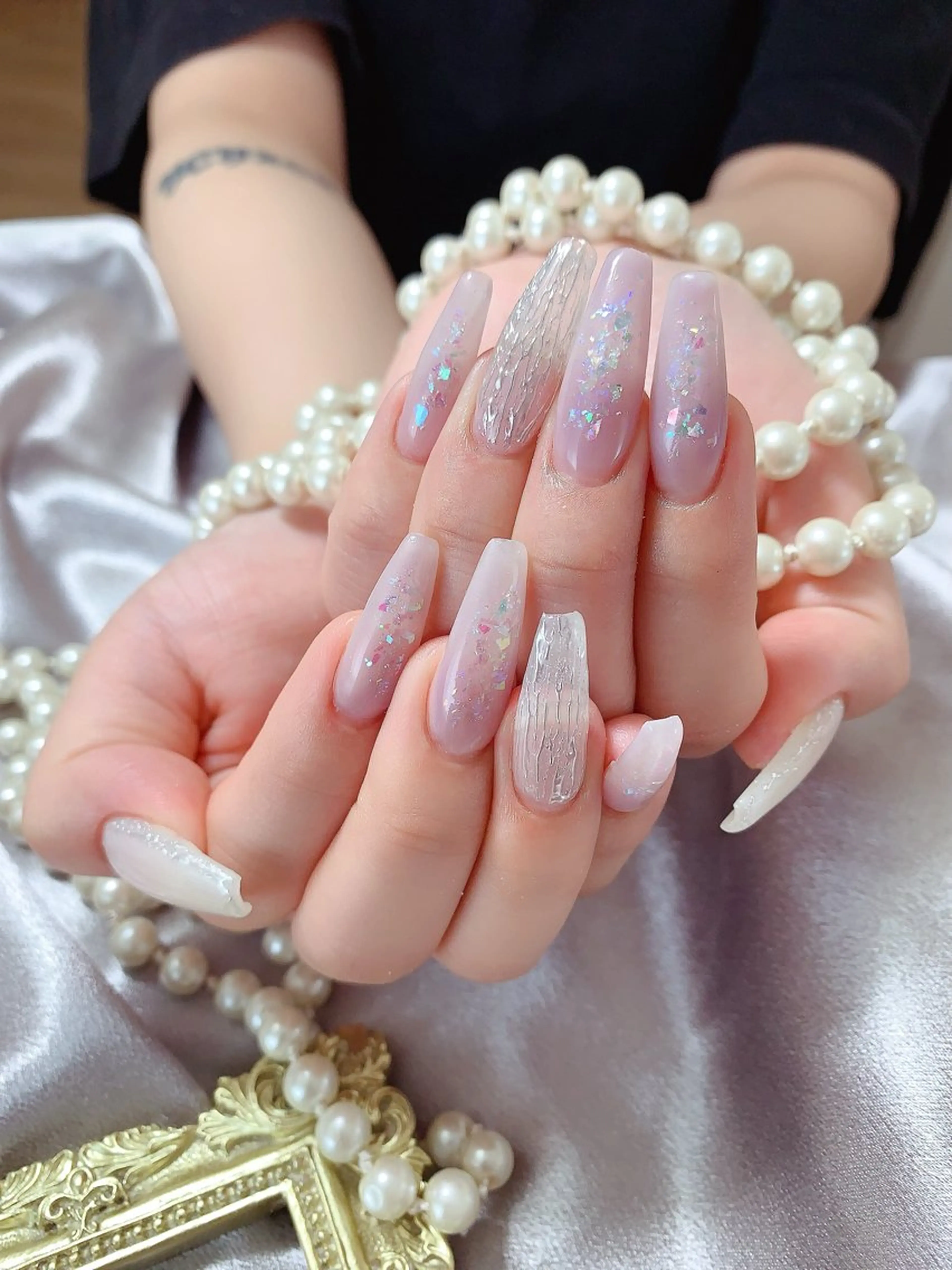 ネイル ネイルサロンAiri 長さ出し·シンプルのネイルデザイン