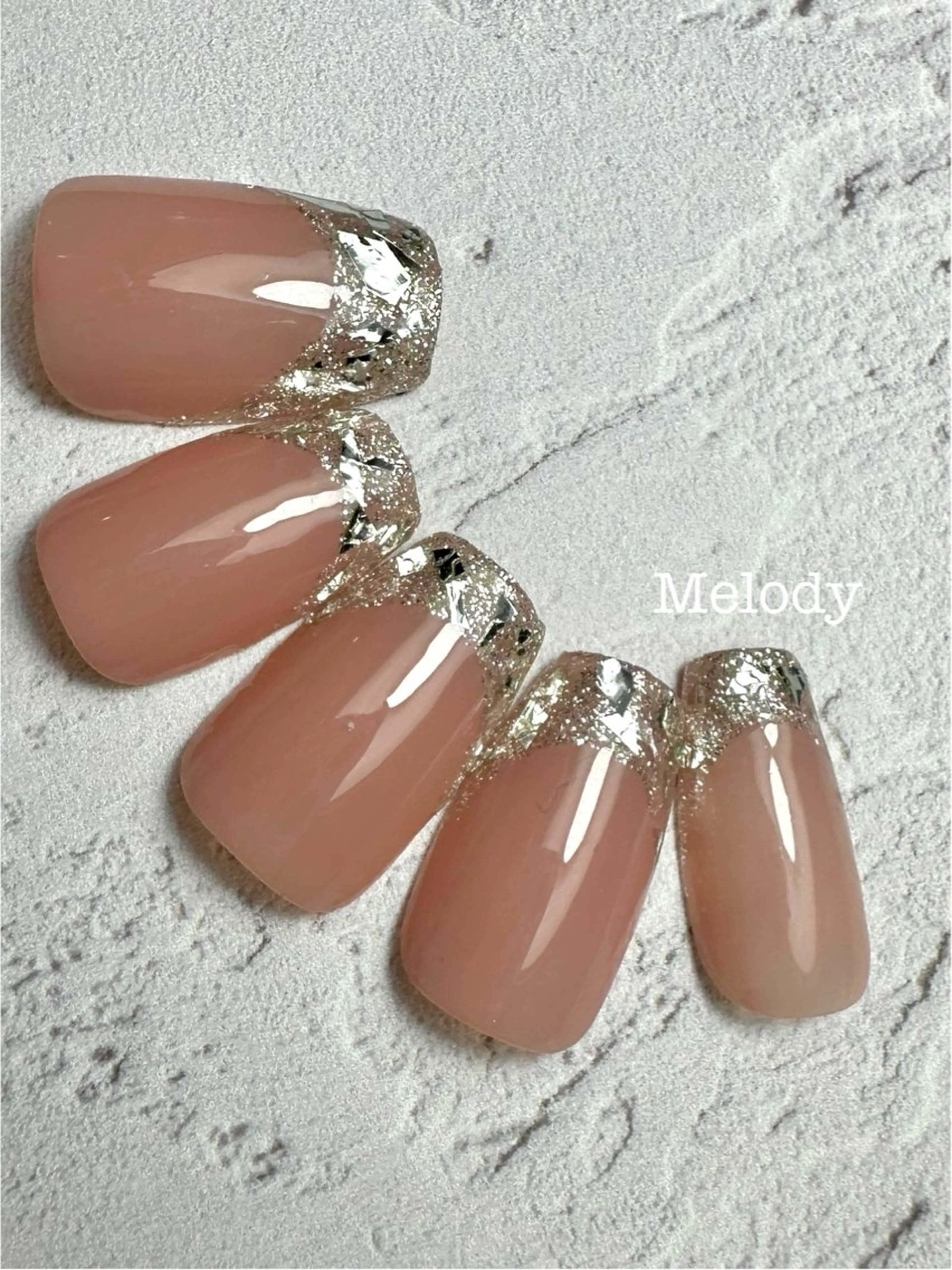 ネイル フレンチネイル ガラスフレンチ ハンドネイル Yuki Takahamaのネイルデザイン