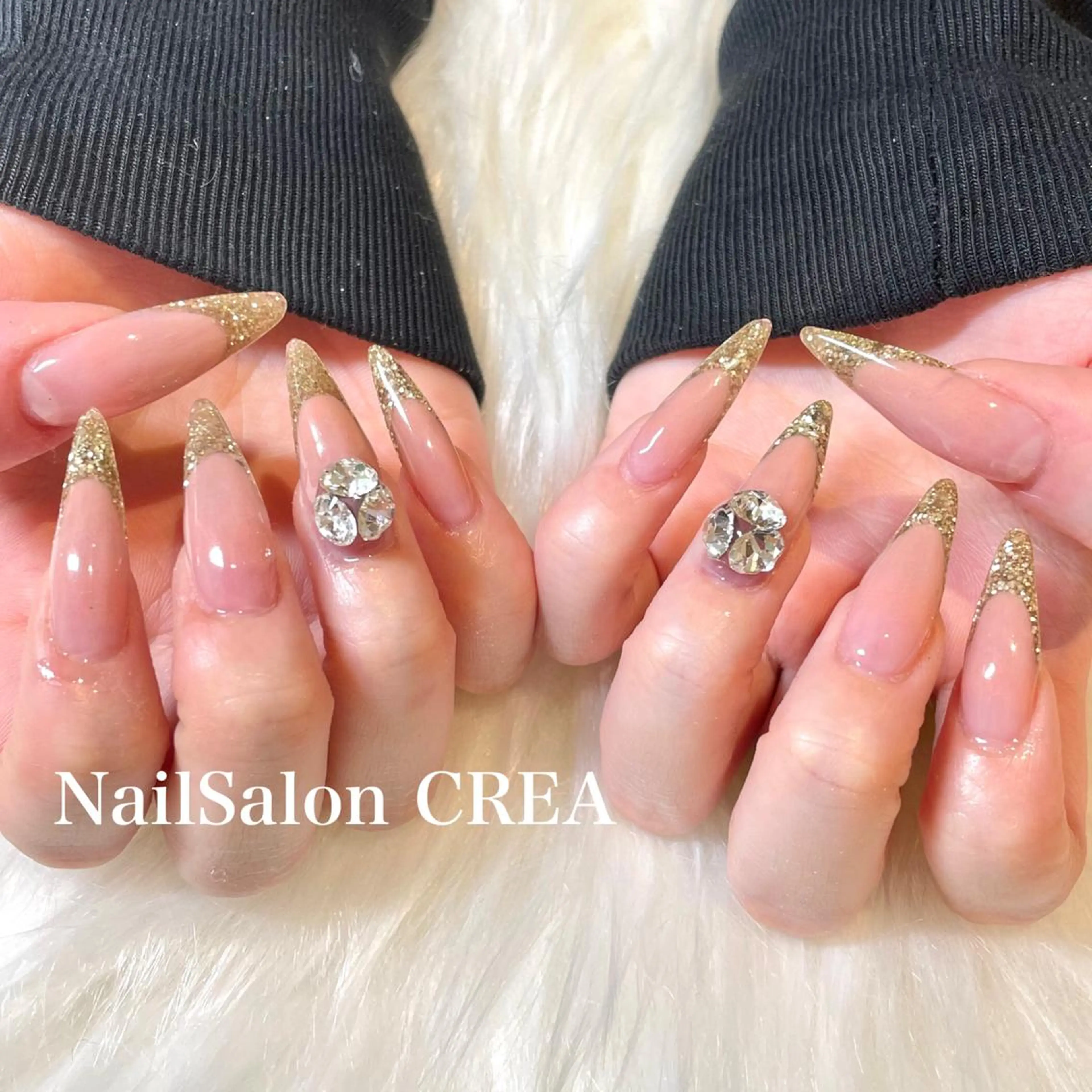 ネイル ストーンネイル ハンドネイル NailSalon CREAのネイルデザイン