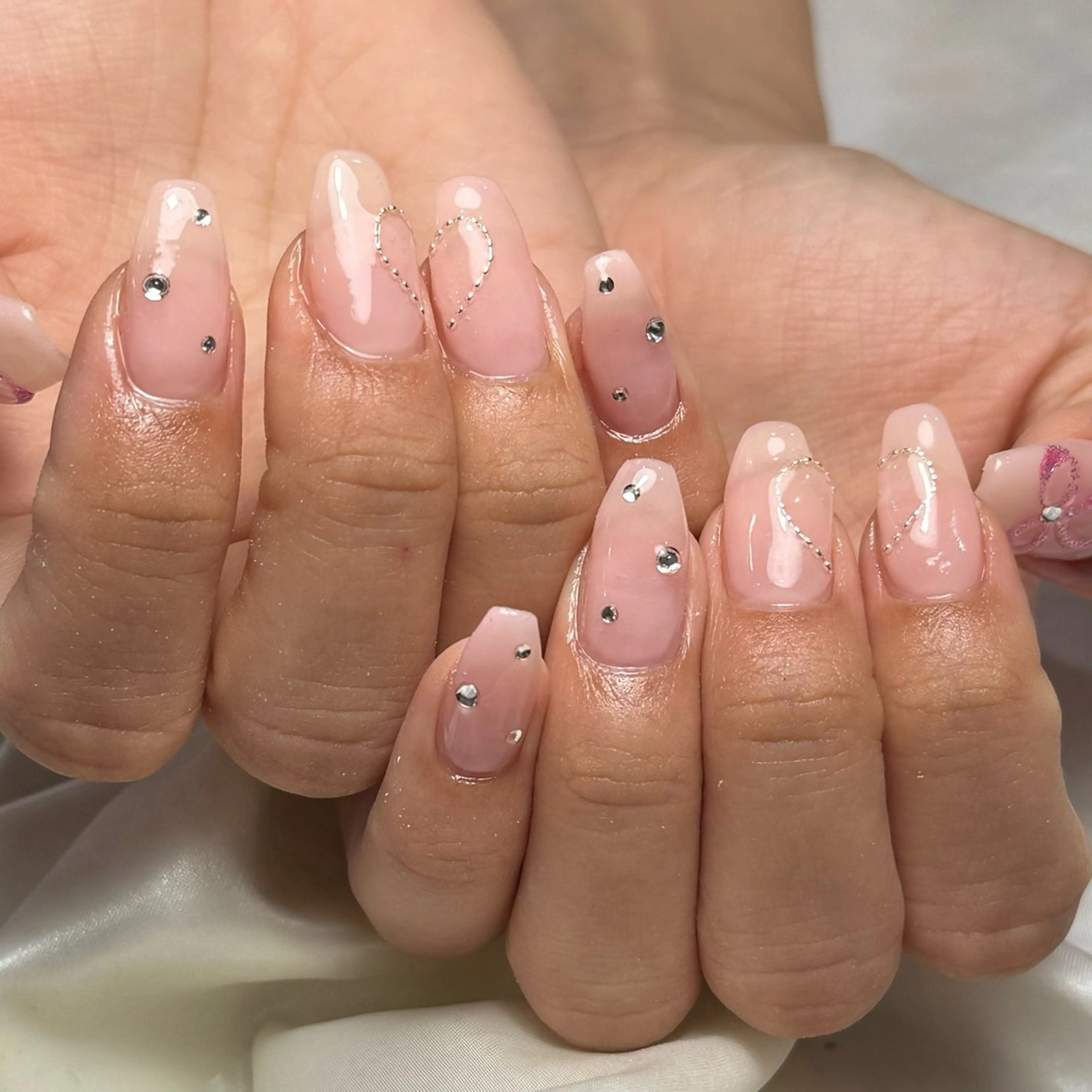 ネイル ハート ピンク ハンドネイル Ray nail natsu🎀のネイルデザイン