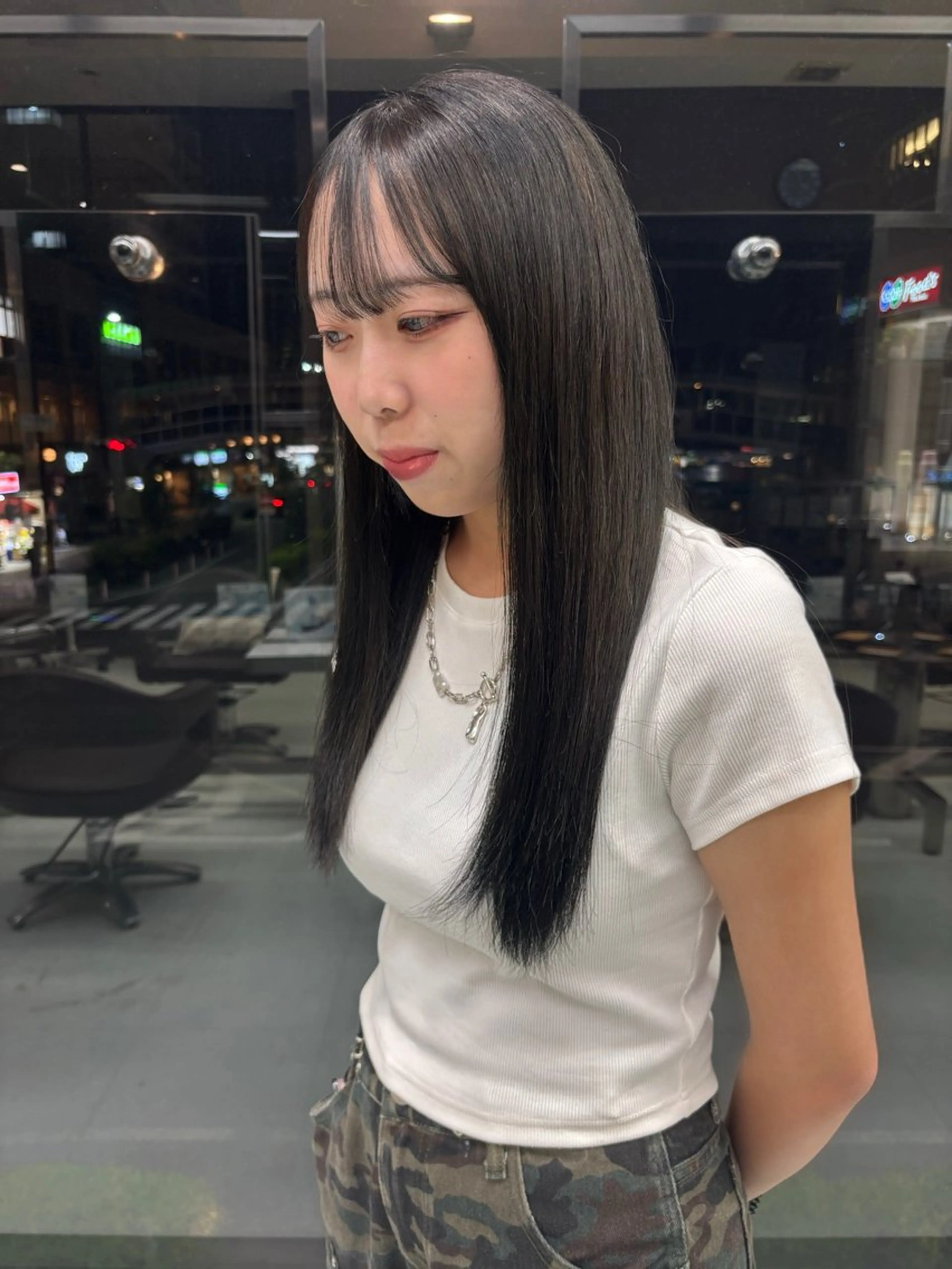 ロング 縮毛矯正 中津/トレンドカラー /美馬本紅亜のヘアスタイル