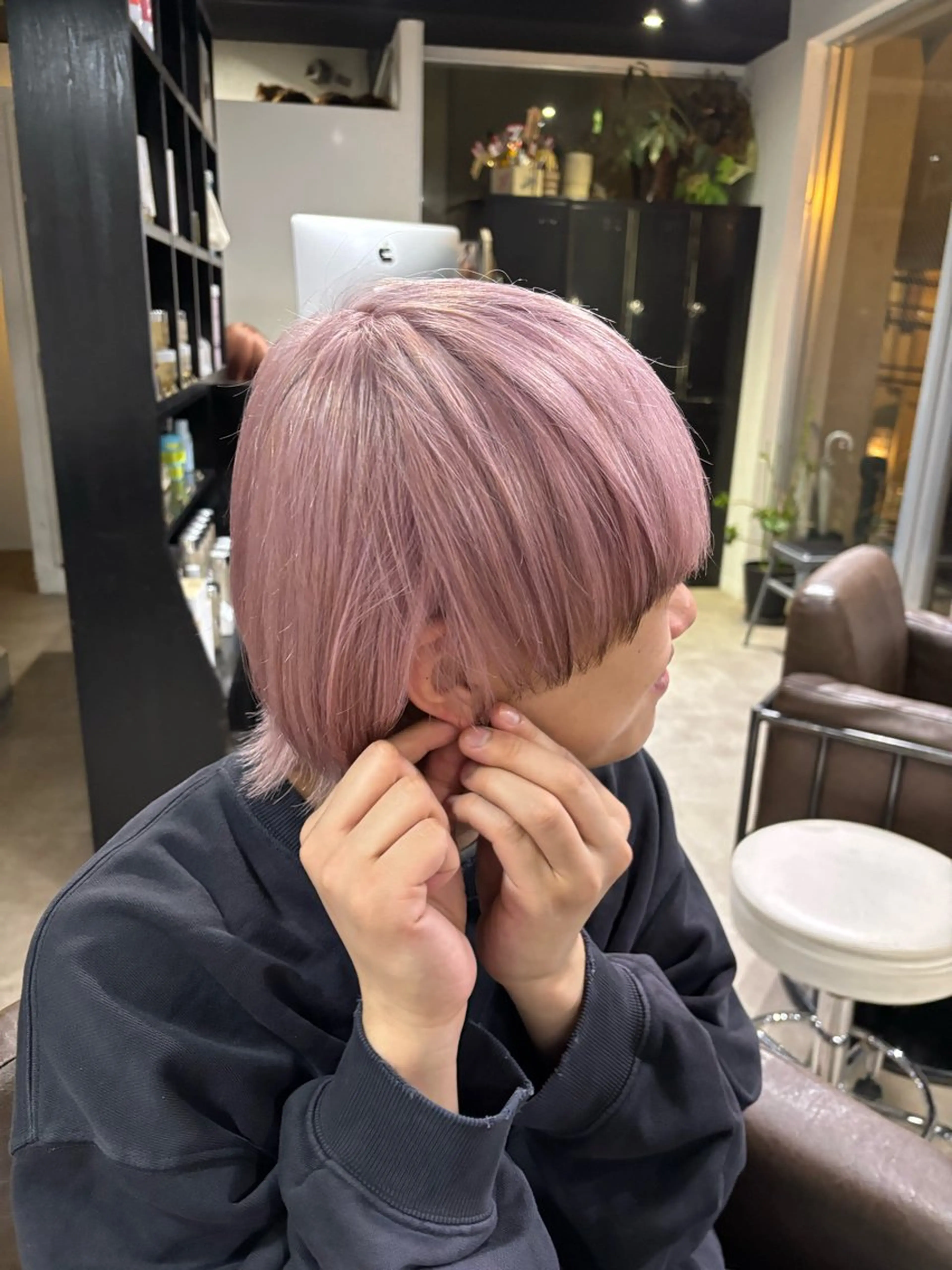 ミディアム 山影✨バレイヤージュ ハイライト✨メンズ◎のヘアスタイル