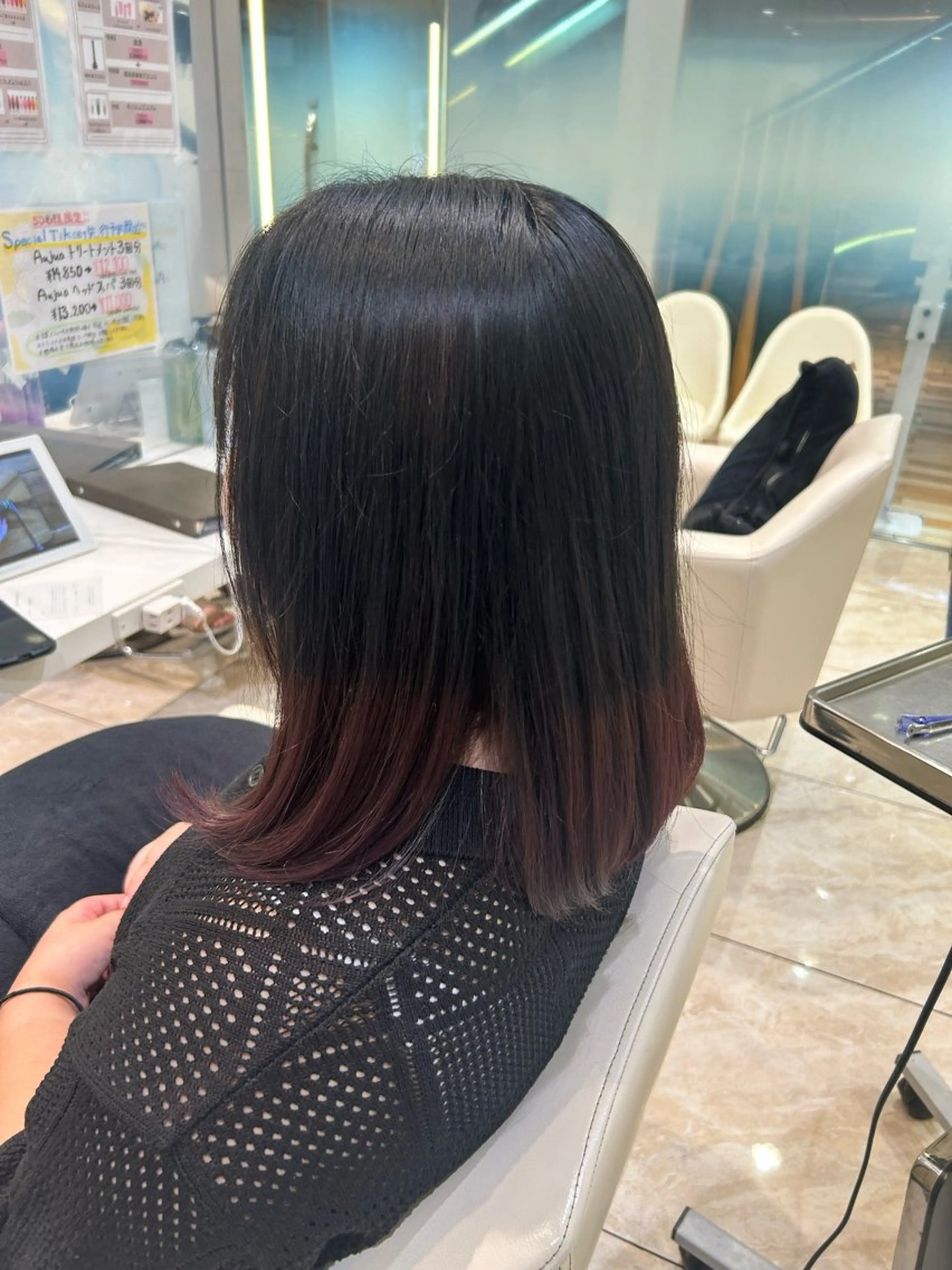 ミディアム カラー ヘアカラー ヘッドスパ はるか/ブリーチカラ ー/ヘアアレンジ🤍のヘアスタイル