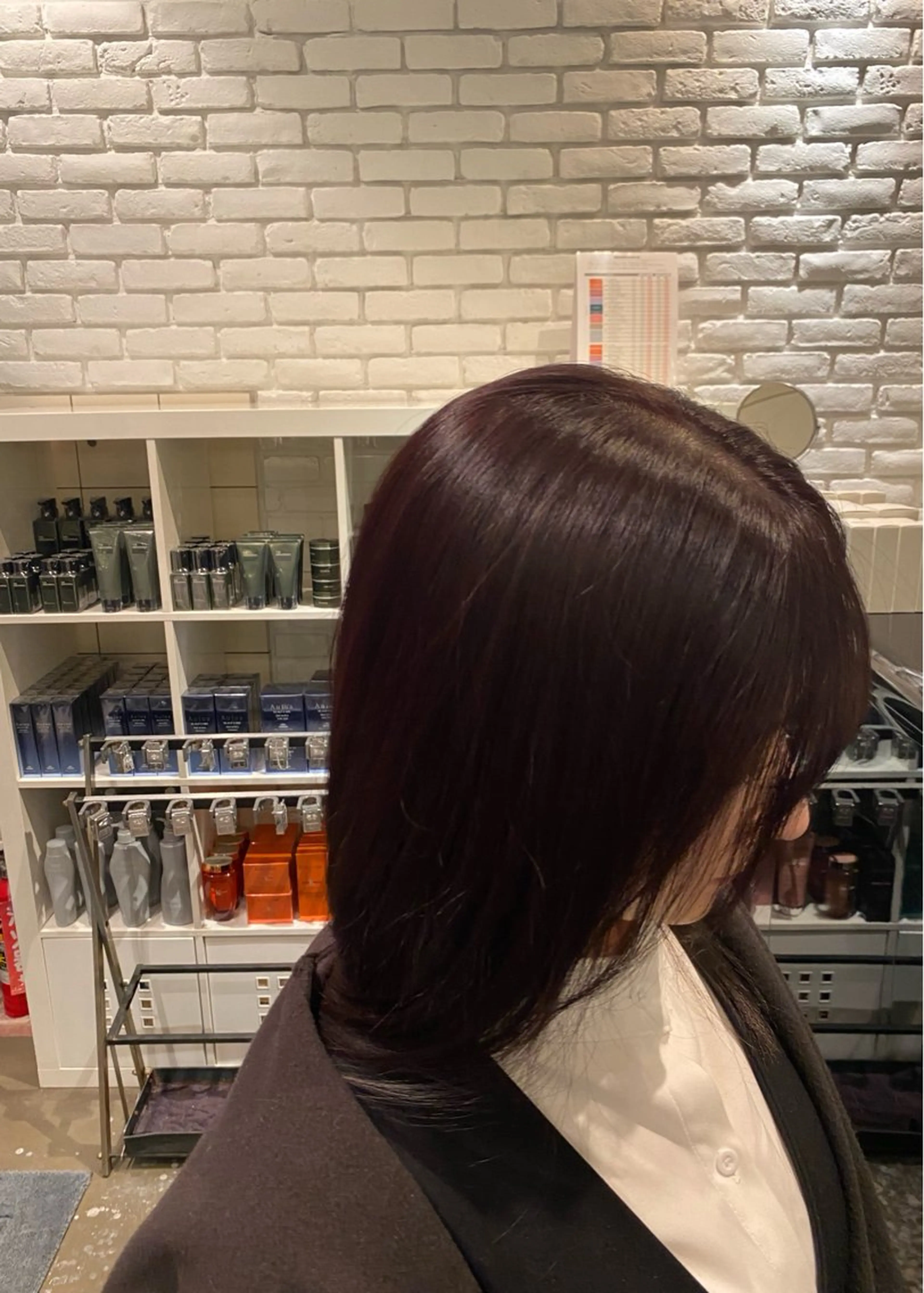 セミロング カラー ブラウンカラー ピンクカラー ピンクブラウン カット ヘアカラー トリートメント DIFINOaoyama所属・🎧ayaka/ボブ /透明感カラー🩵のヘアスタイル