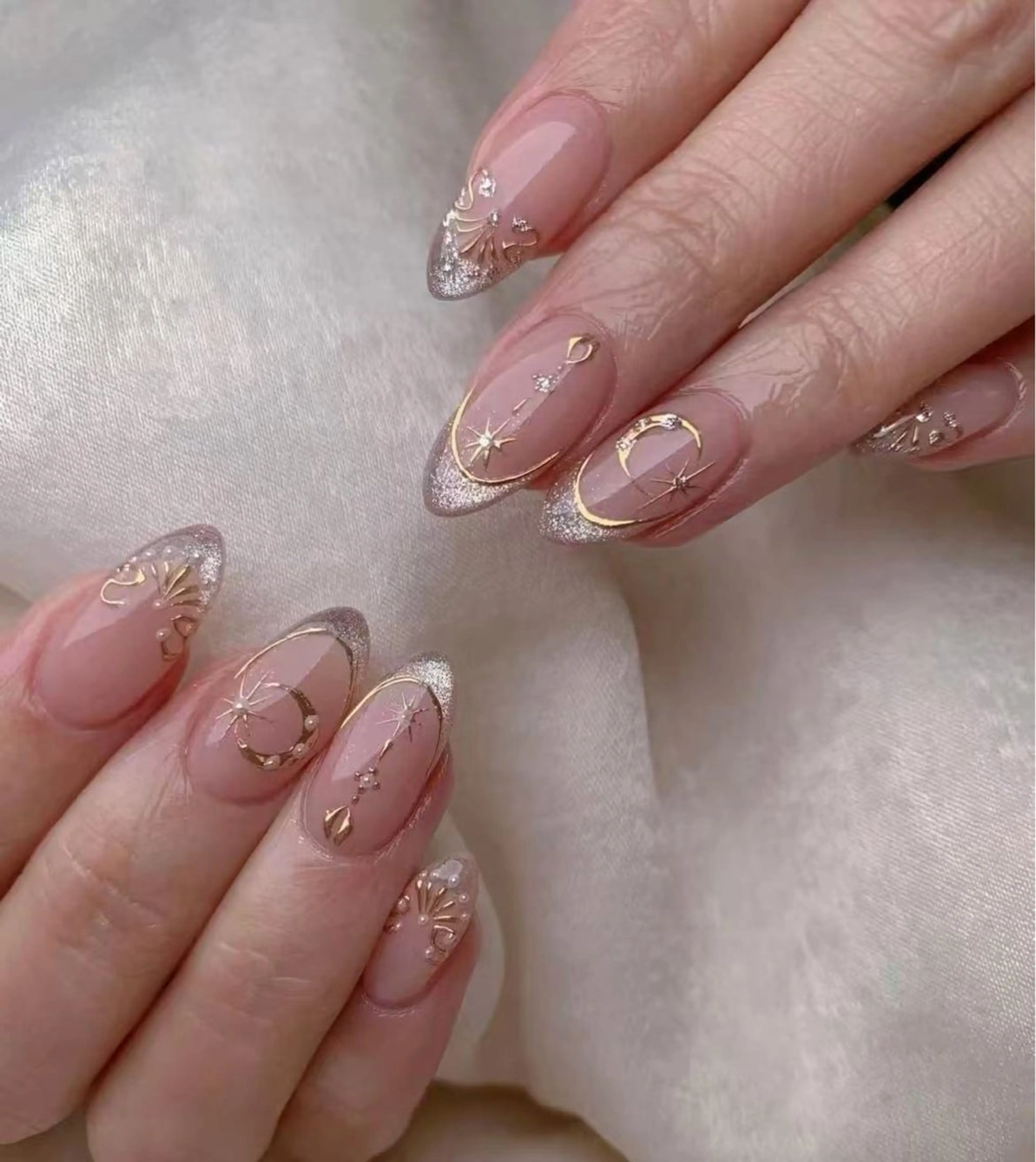 ネイル オーロラネイル フラワーネイル フットネイル フレンチネイル ジェルネイル ハンドネイル BabyYouMi ねねのネイルデザイン