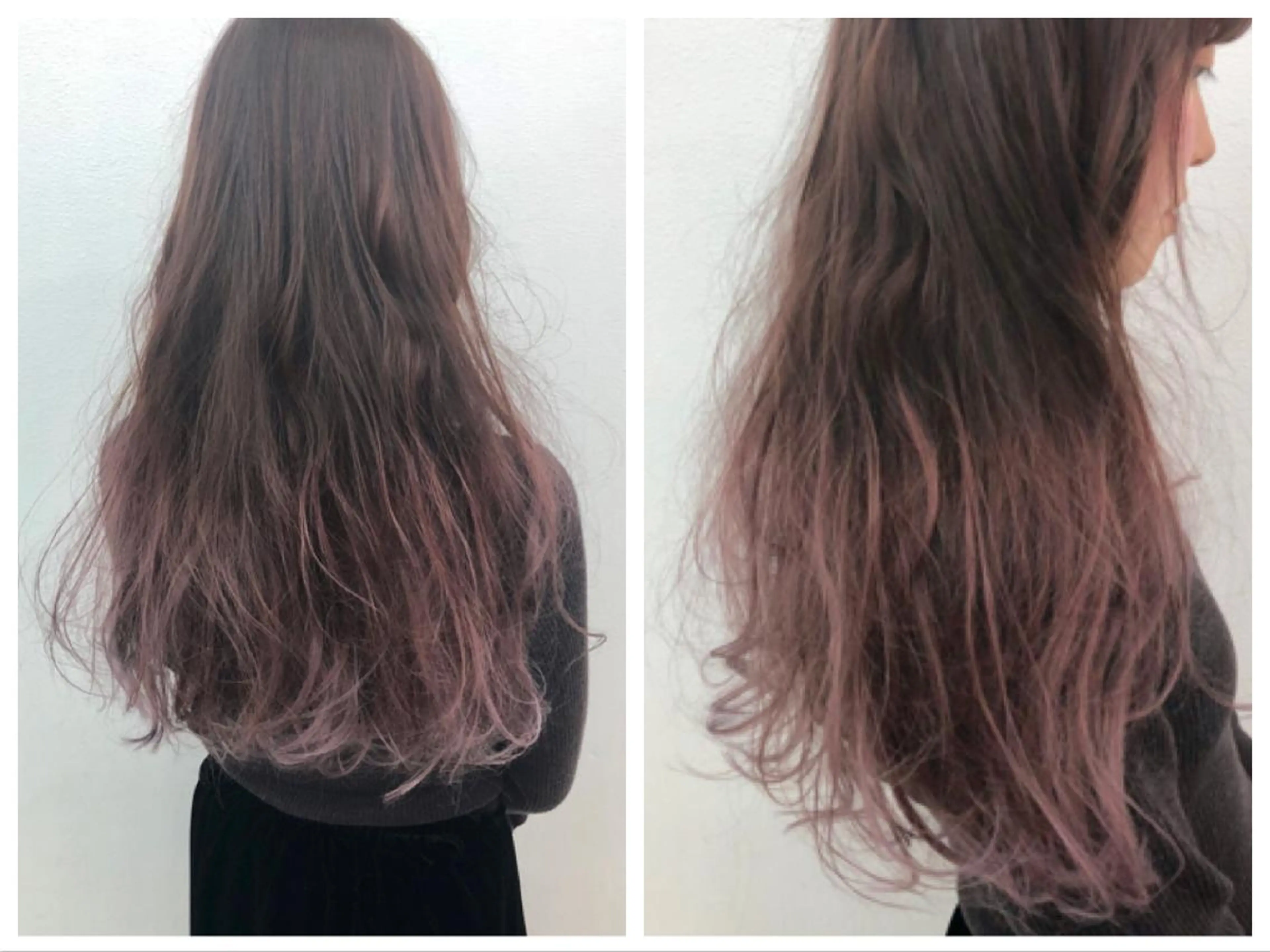 ロング カラー アッシュ ブリーチ グラデーションカラー ピンクカラー ピンクアッシュ 難波/心斎橋/ボブ/ 髪質改善/ハイトーンのヘアスタイル