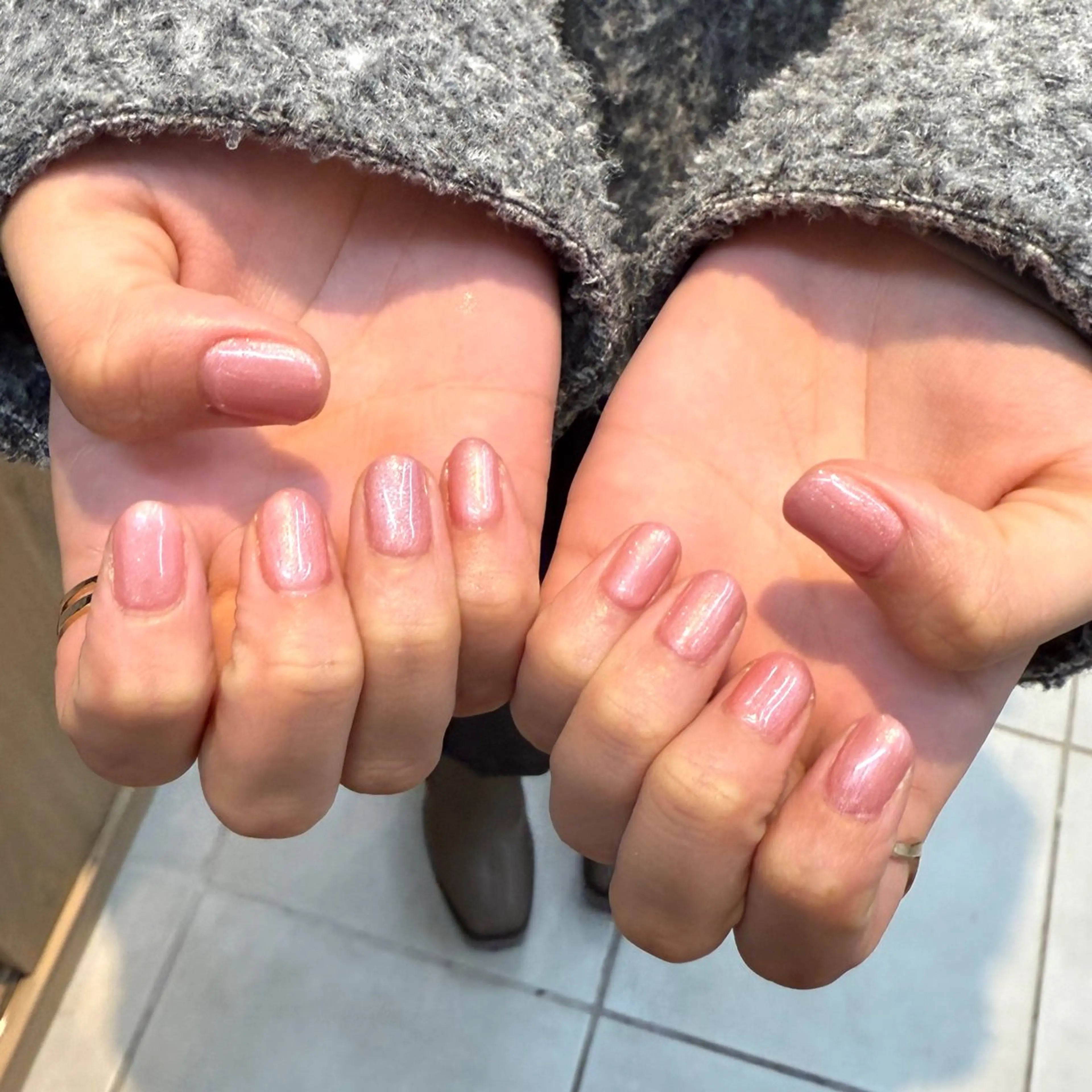 ネイル ラメ(グリッター) ピンク ハンドネイル deg゜ sakiのネイルデザイン