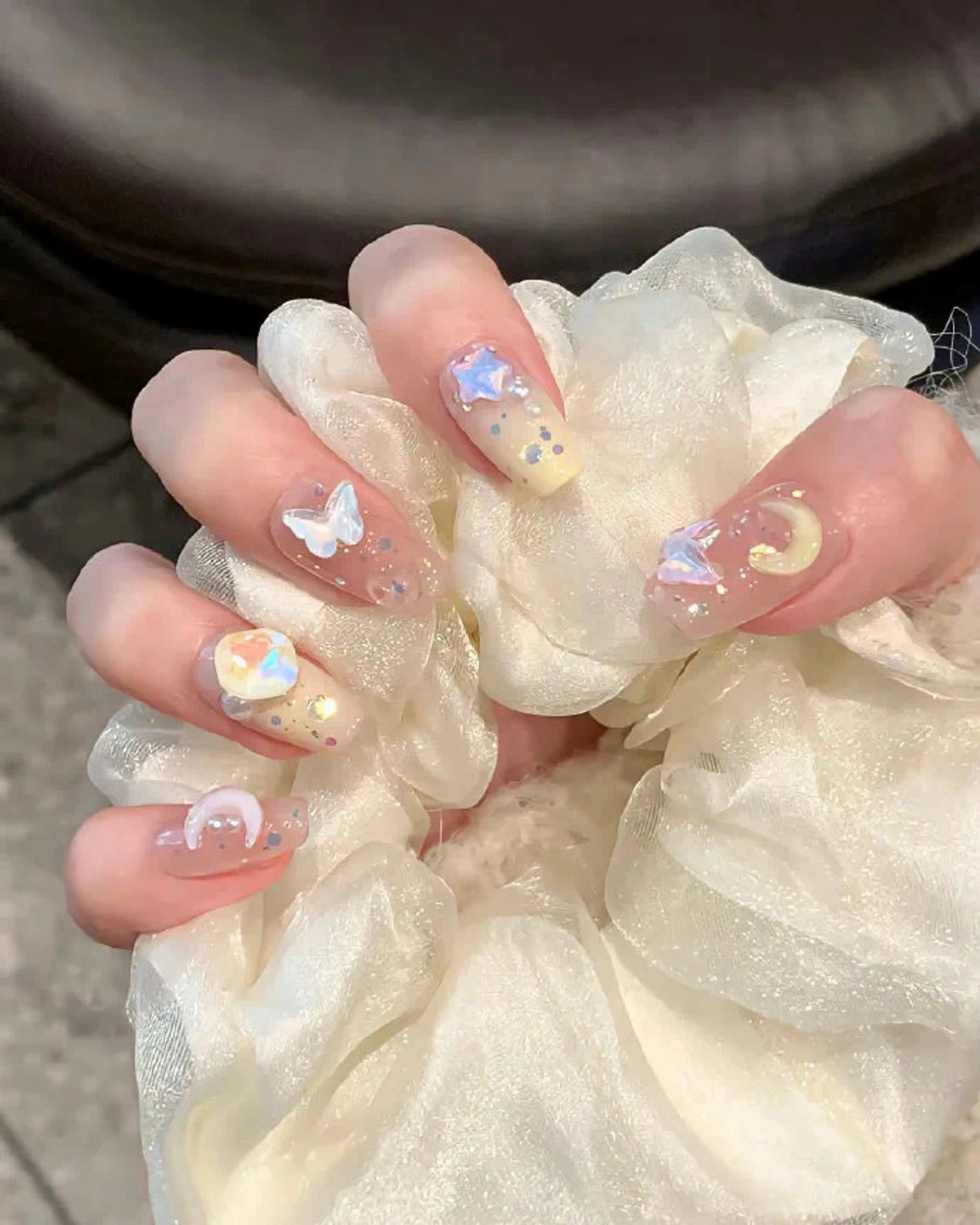 180分チップ+ジェル長さだし持ち込みデザインの写真