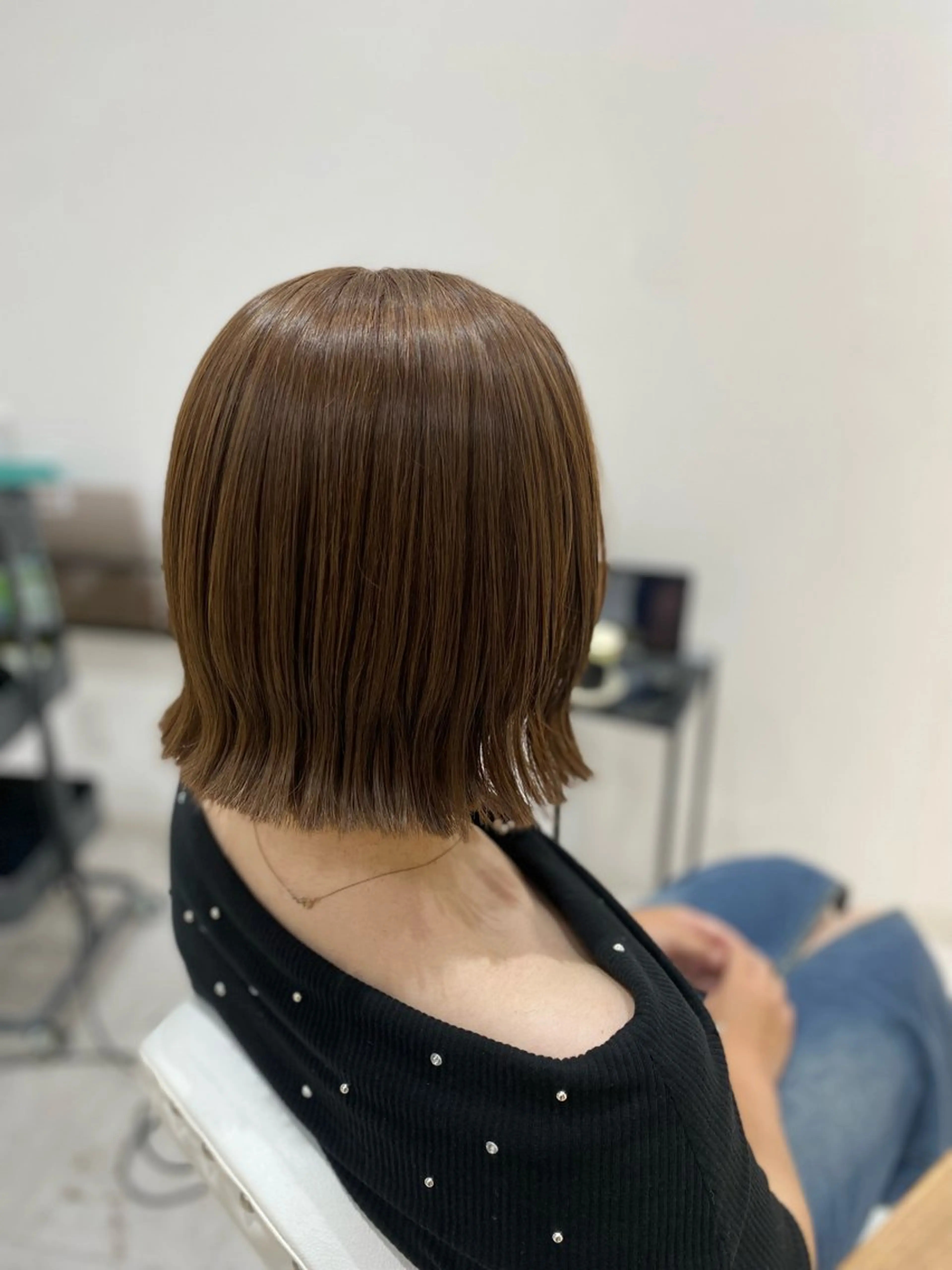 ショート カラー ベージュカラー ボブ くびれヘア カット ヘアカラー トリートメント 艶髪・透明感カラー・ 韓国ヘア・Yuriのヘアスタイル