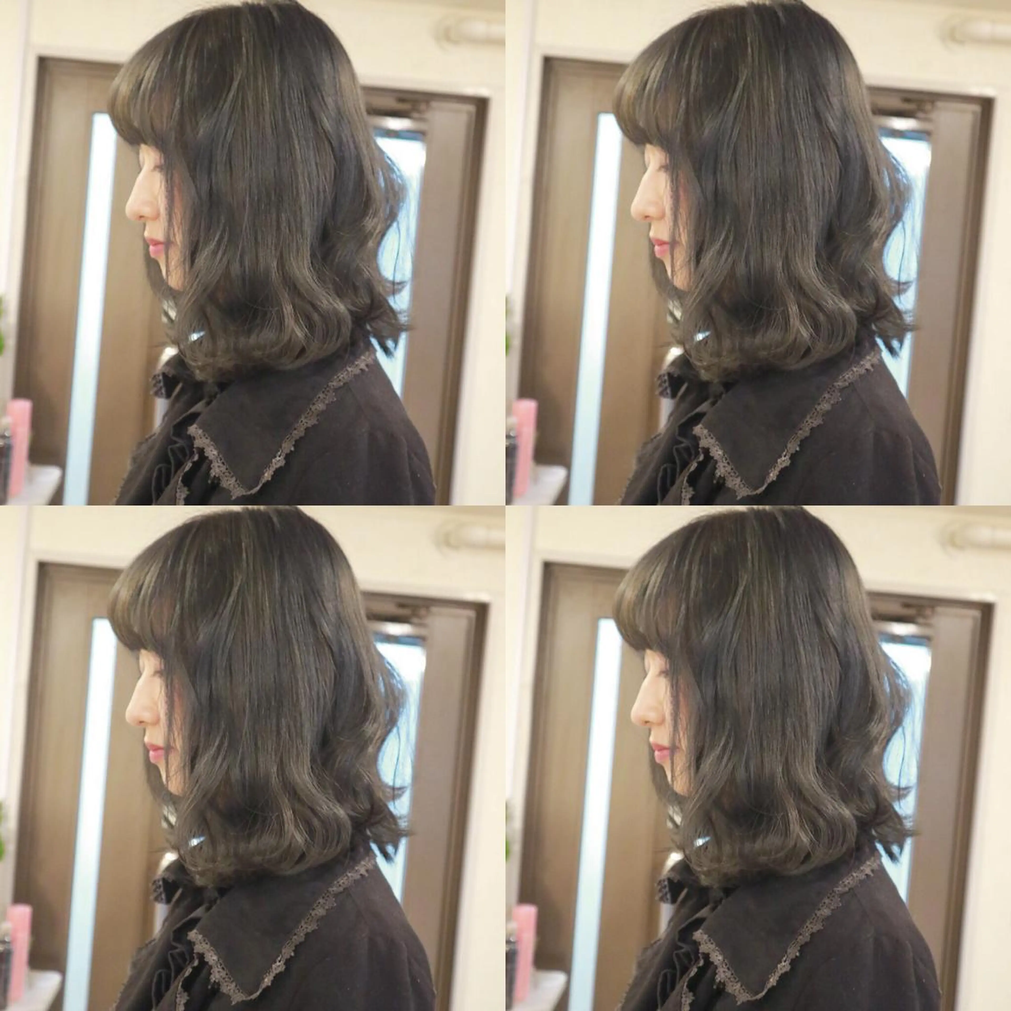 ミディアム カラー ブリーチ 透明感カラー グレージュ JILBLAN京都 ショート/ハイライトのヘアスタイル