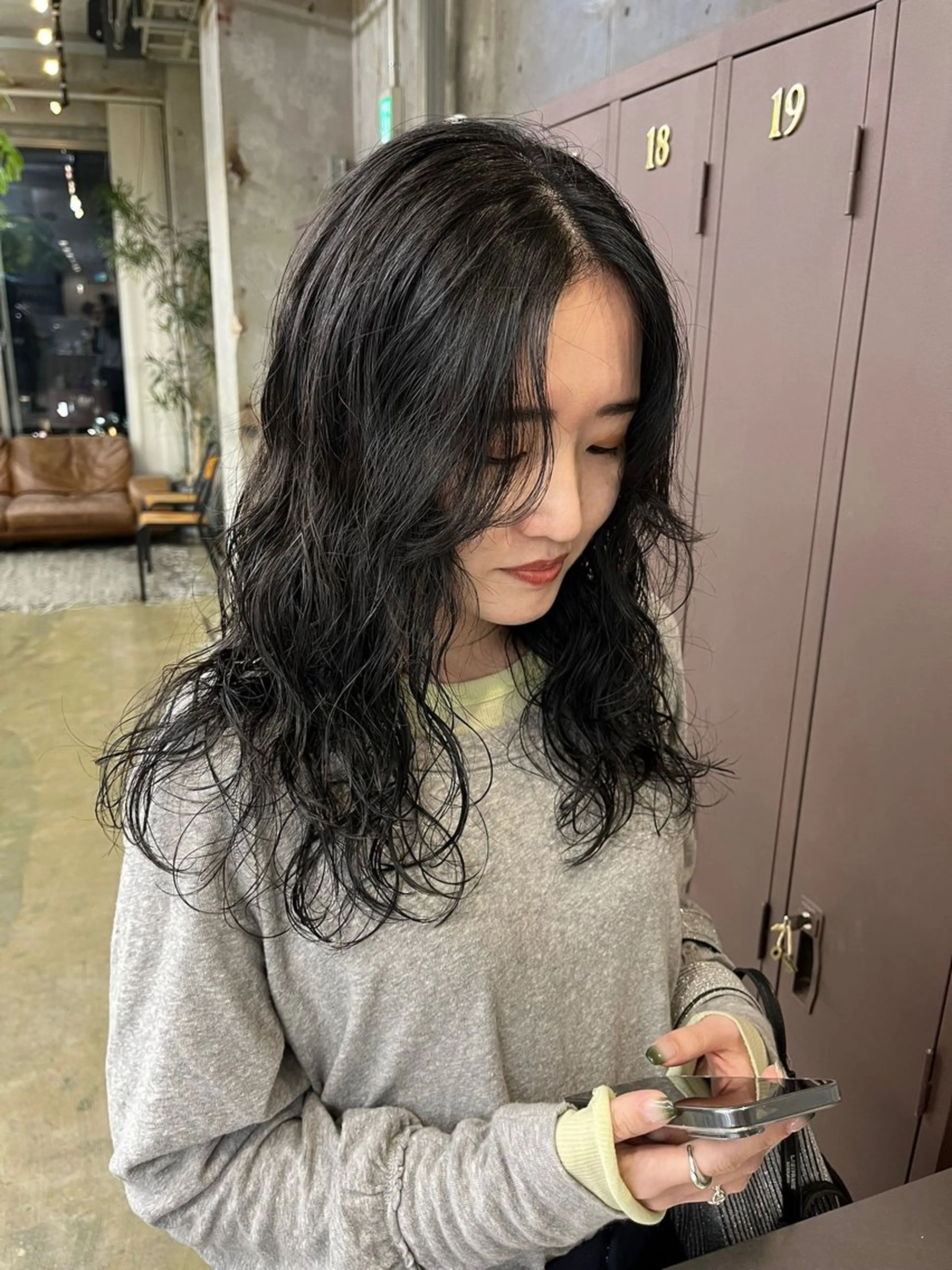 ロング カット ヘアカラー パーマ パーマ/オリーブ/ 酸性ストレート/ゆなのヘアスタイル