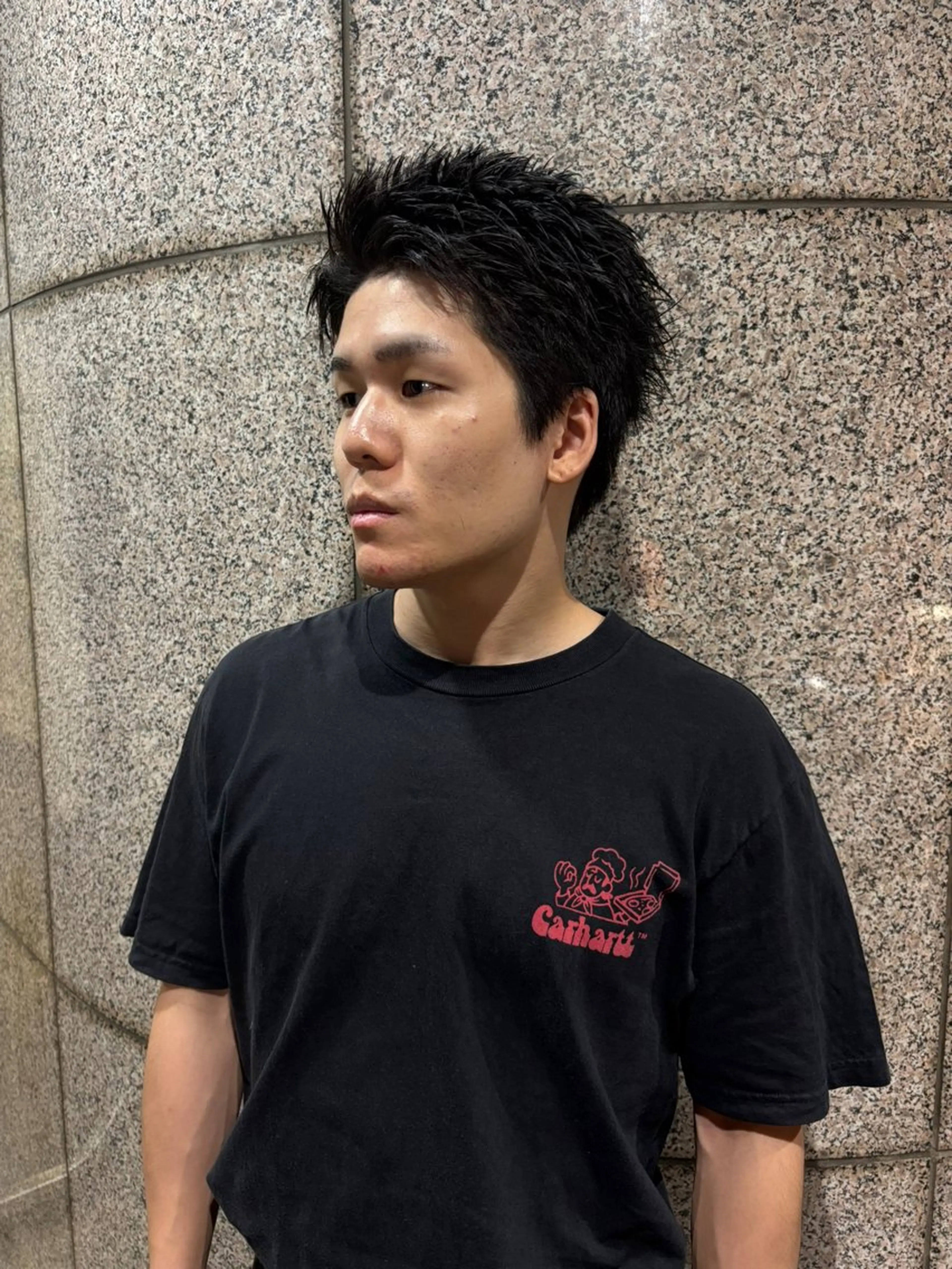 メンズ スパイキーパーマ 柏NO1 藤本葉のヘアスタイル