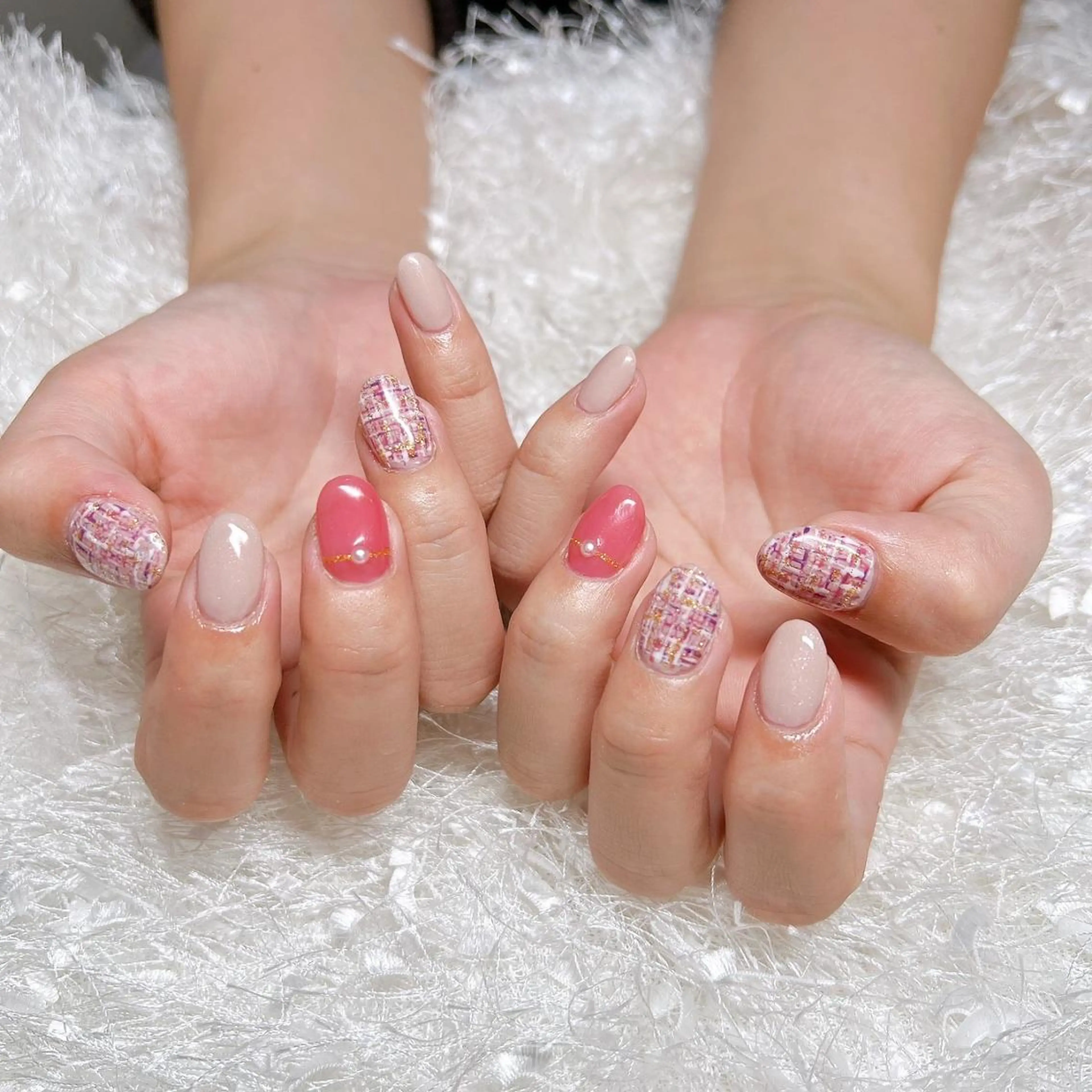 ネイル オーロラネイル 長さ出し フレンチネイル ジェルネイル グラデーション ハンドネイル Nail&eye Belire 新宿のネイルデザイン