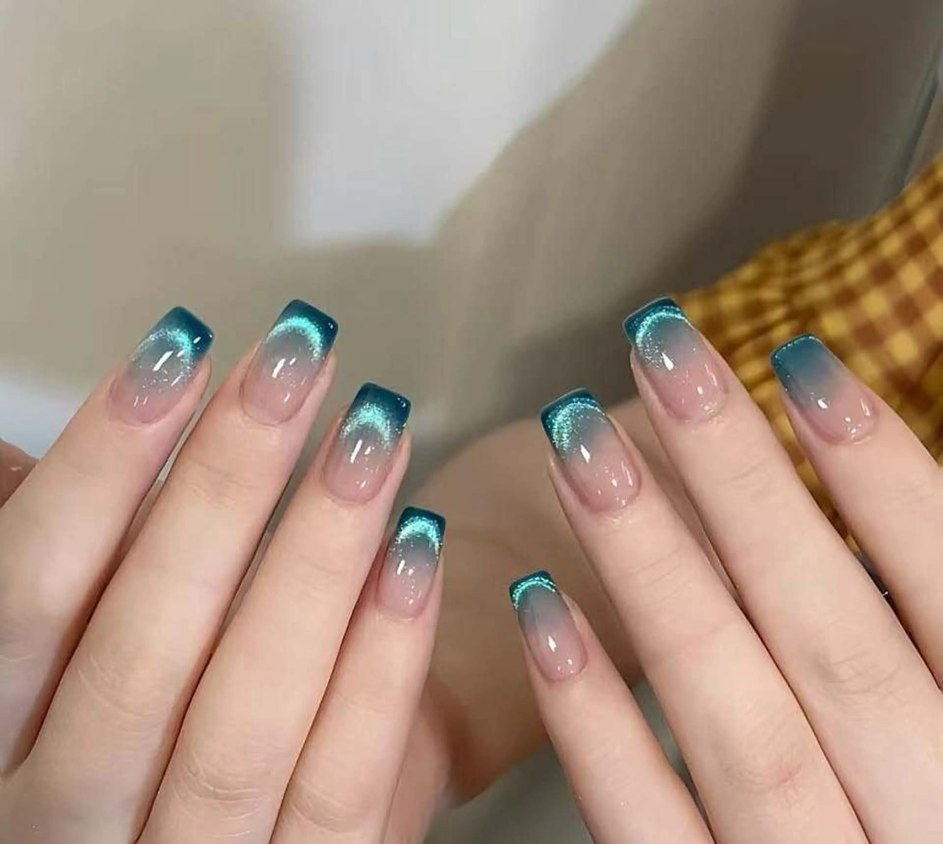 ネイル フラワーネイル フレンチネイル ジェルネイル ガラスフレンチ ハート ハンドネイル BabyYouMi nailのネイルデザイン