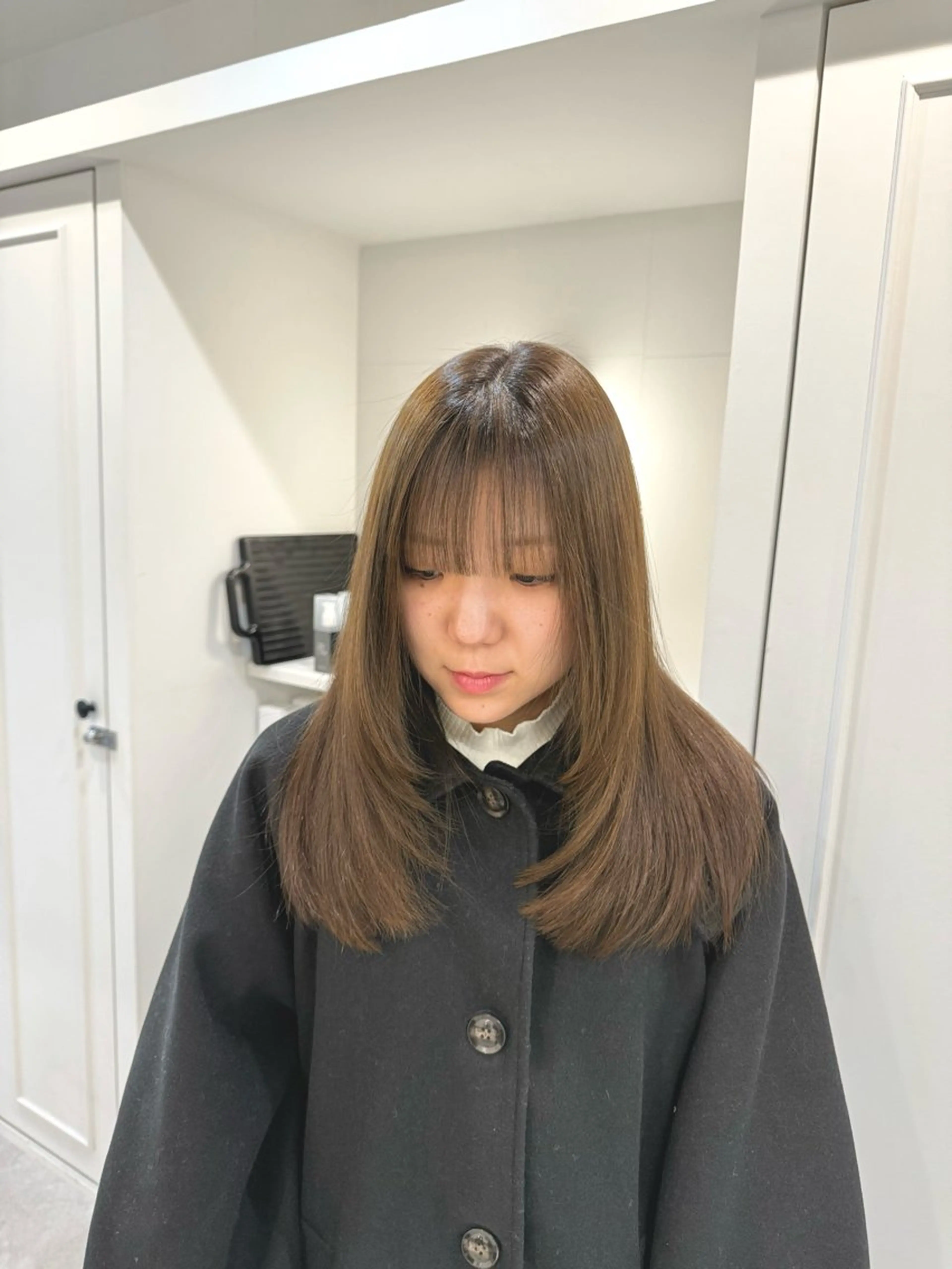 ロング カラー パーマ ヘアアレンジ レイヤーカット 縮毛矯正 カット 縮毛矯正 SALOWIN京都河原町Suite店所属・外国人風レイヤー/ ハイトーンSHUのヘアスタイル