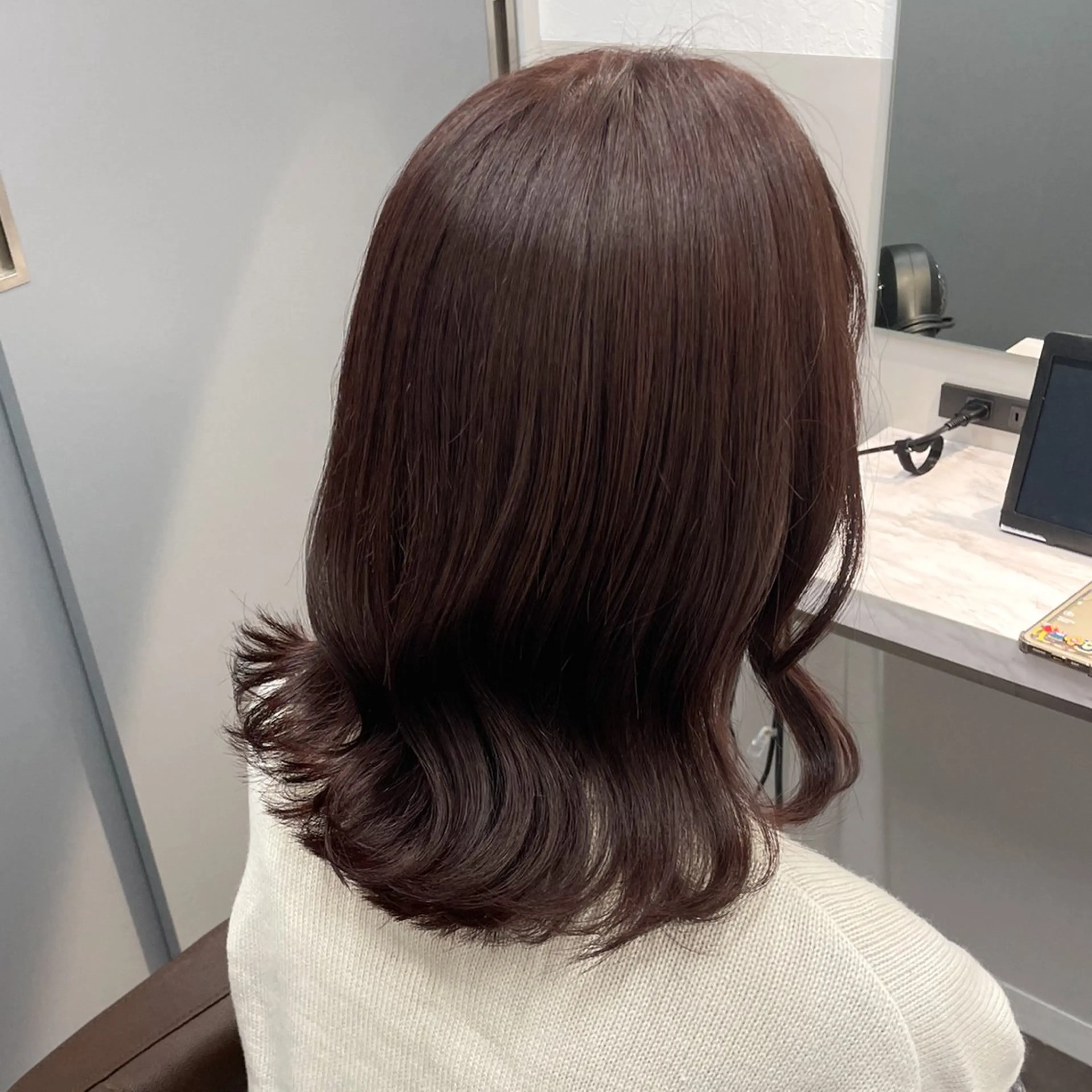 ミディアム カラー 顔周りカット 韓国風ヘア カット ヘアカラー トリートメント 💎韓国ヘア💎 Harukaのヘアスタイル