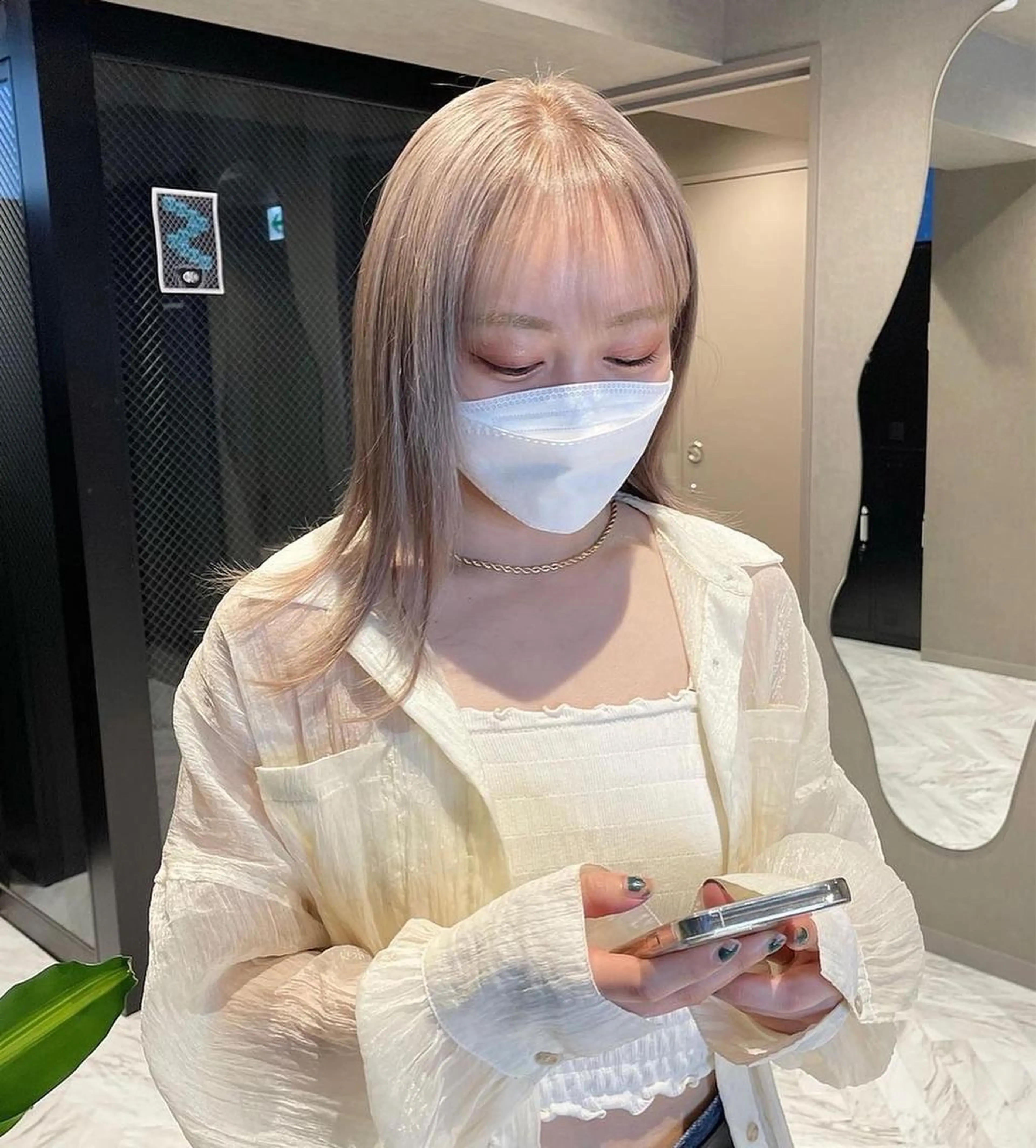 セミロング カラー カット ヘアカラー トリートメント パーマ、ストパー モデル募集、ちはるのヘアスタイル