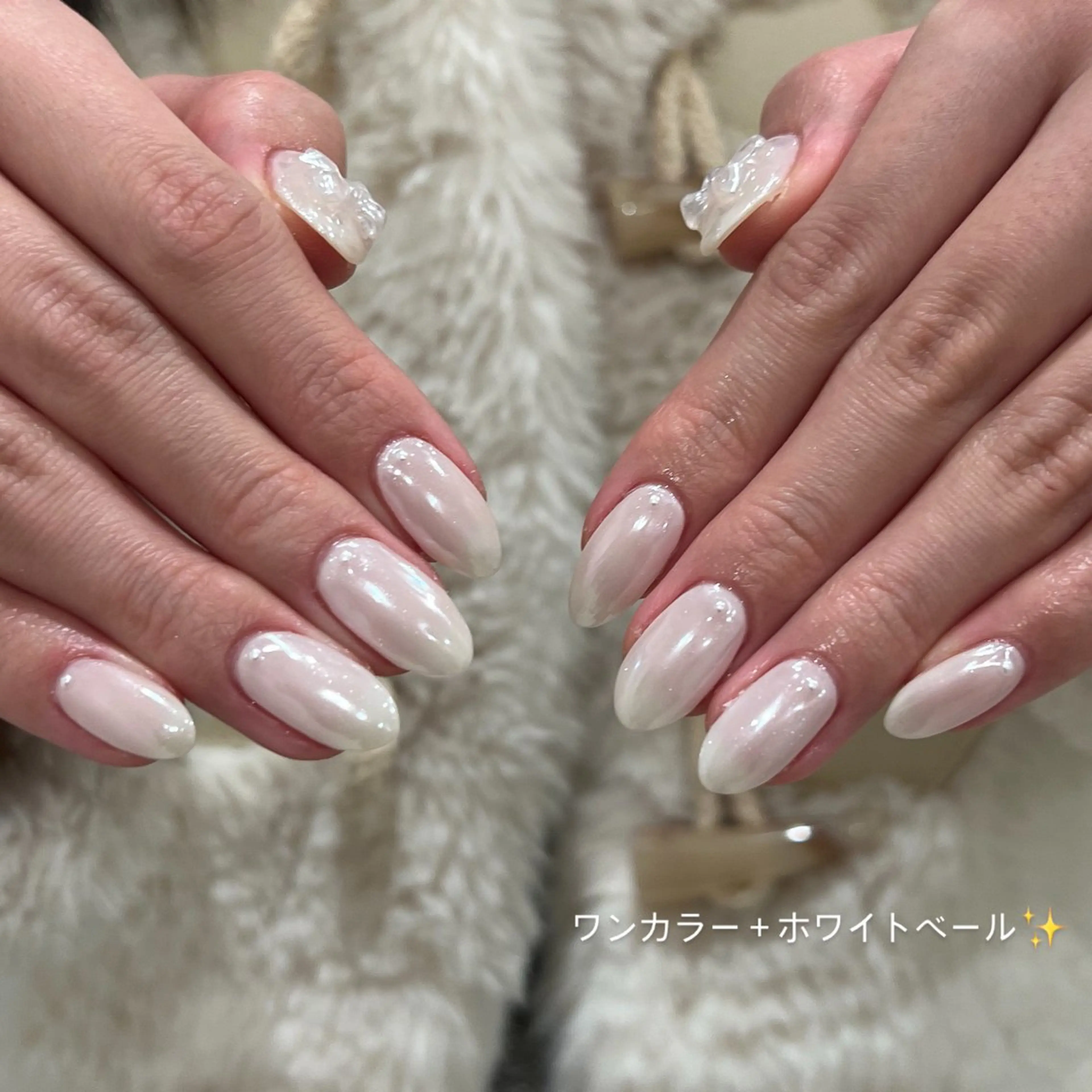 ネイル ワンカラーネイル ホワイト Bianca大名店 yonekuraのネイルデザイン