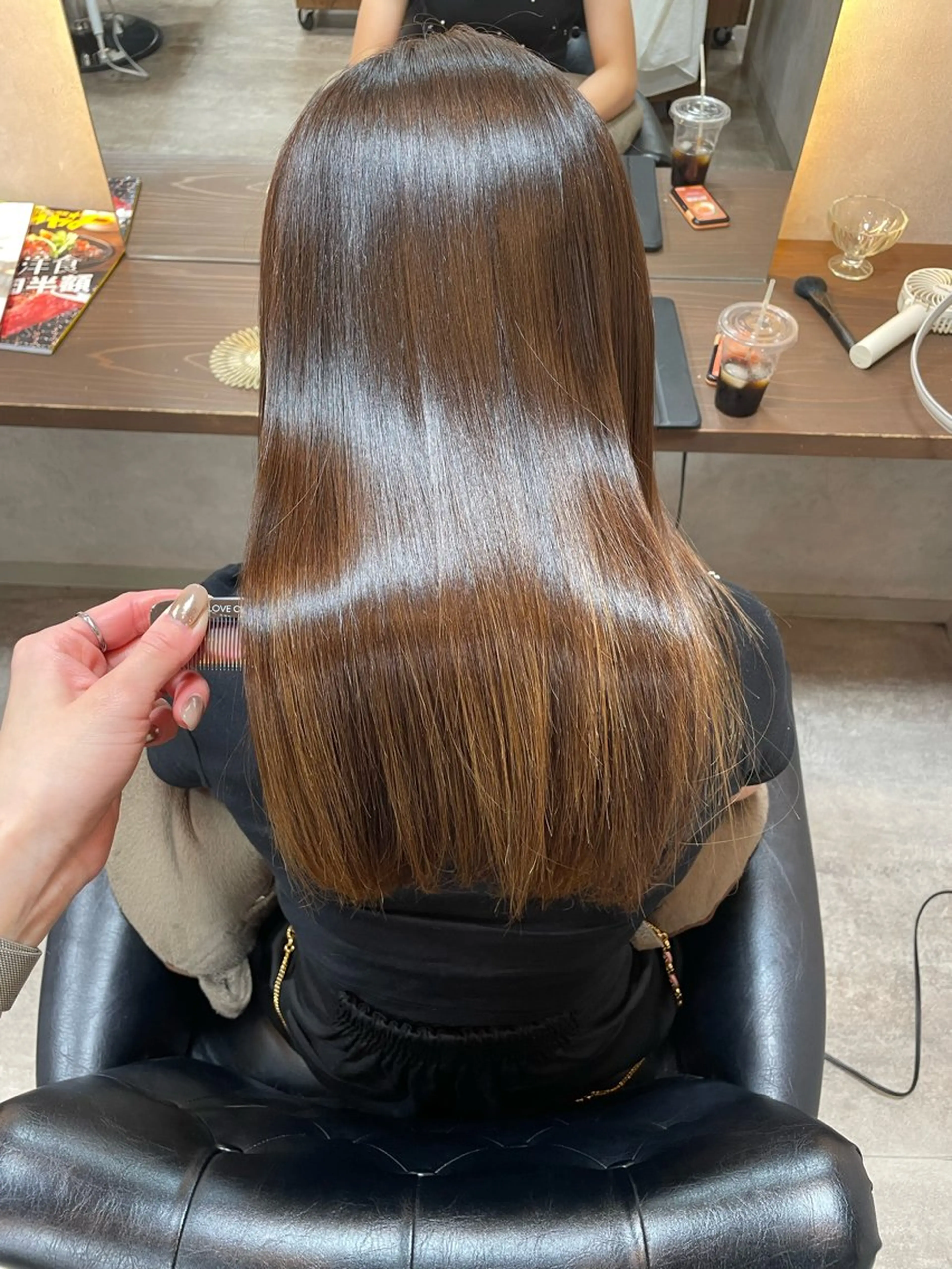 セミロング 酸性ストレート 縮毛矯正 RIENS / ayu ♡のヘアスタイル