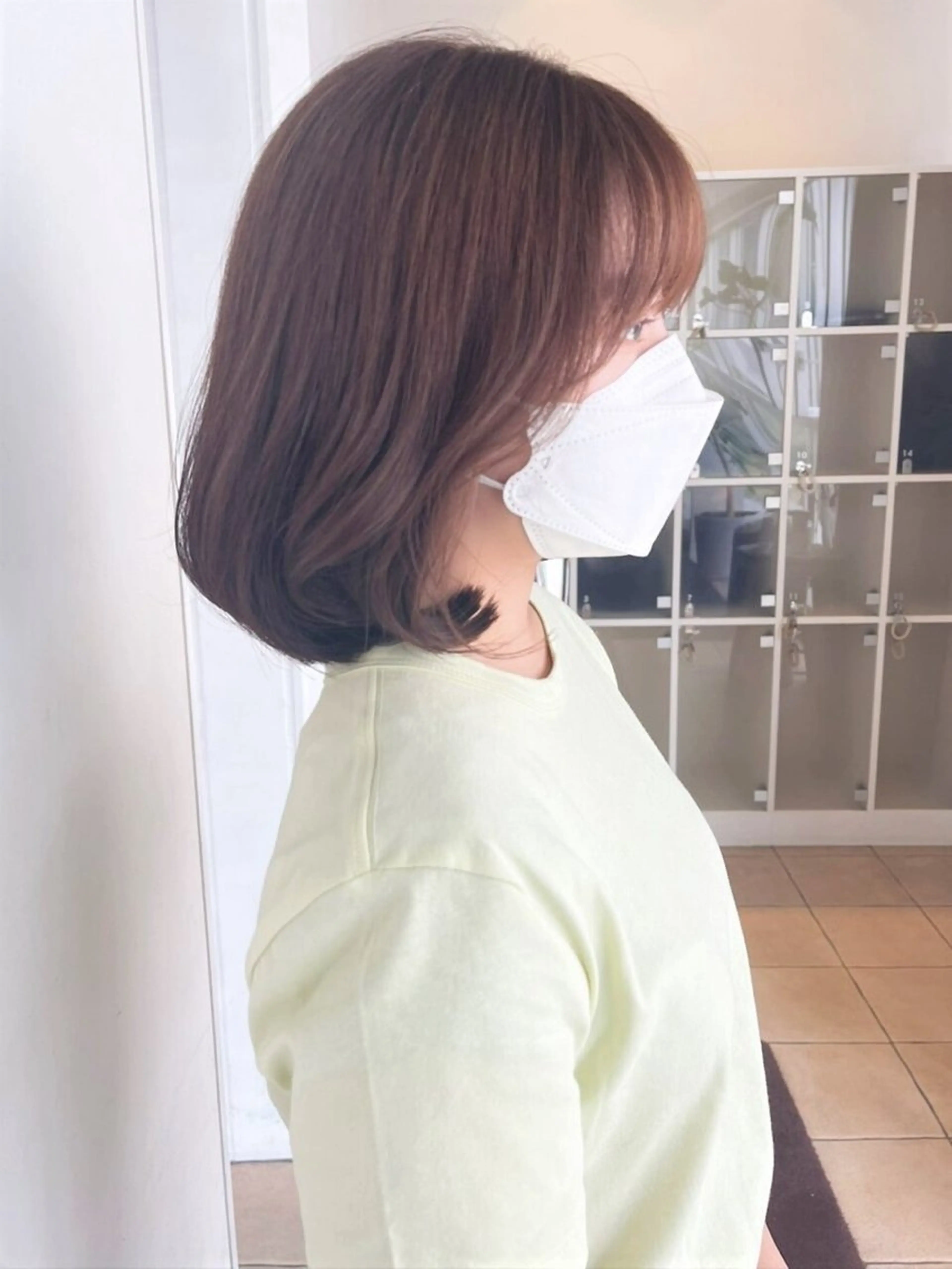 ミディアム パーマ 縮毛矯正、髪質改善 肘以上無料のヘアスタイル