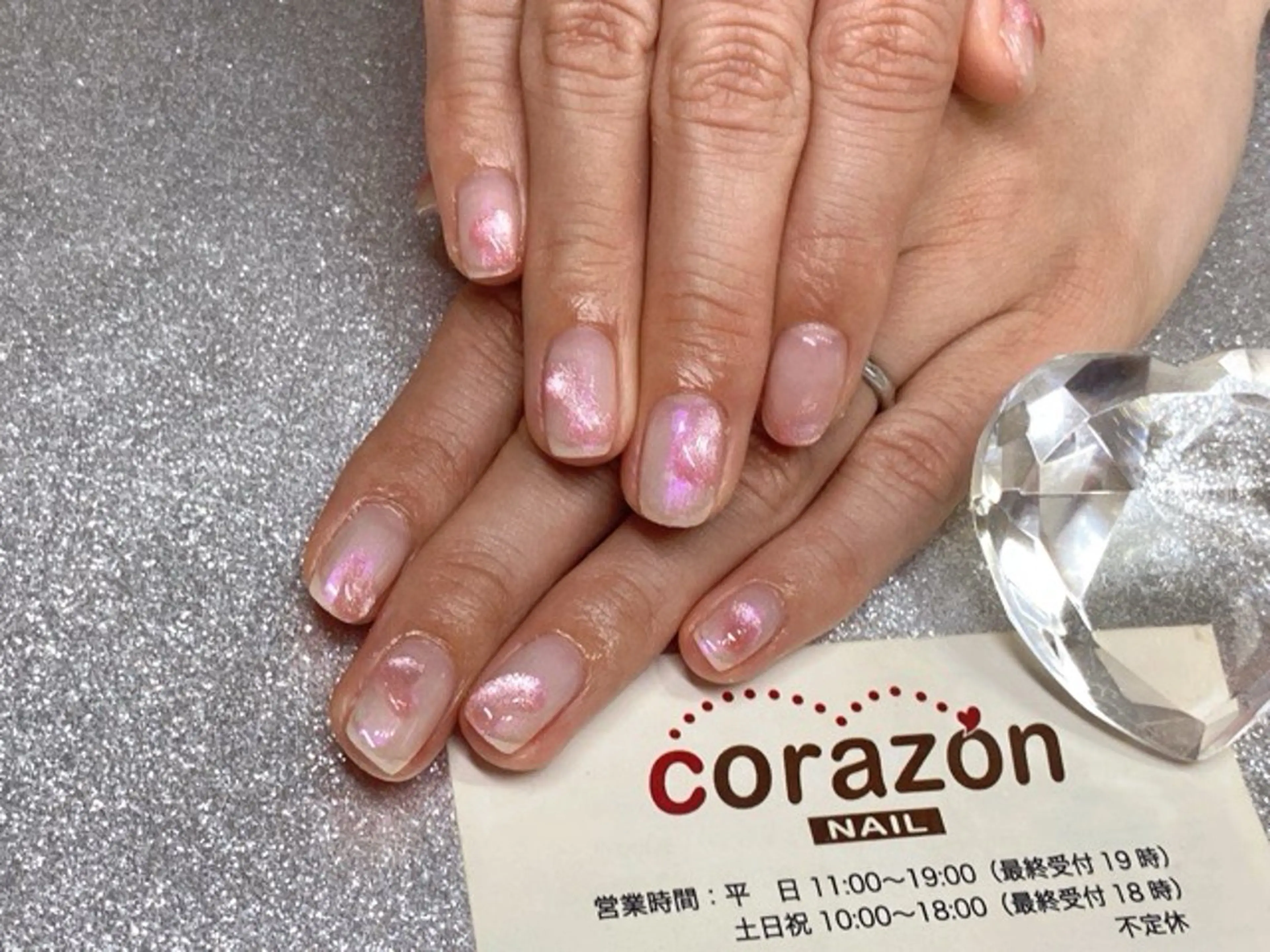 ネイル クリアネイル マグネットネイル ピンク ぷっくりネイル シンプルネイル corazon所属・ネイリスト aicoのネイルデザイン