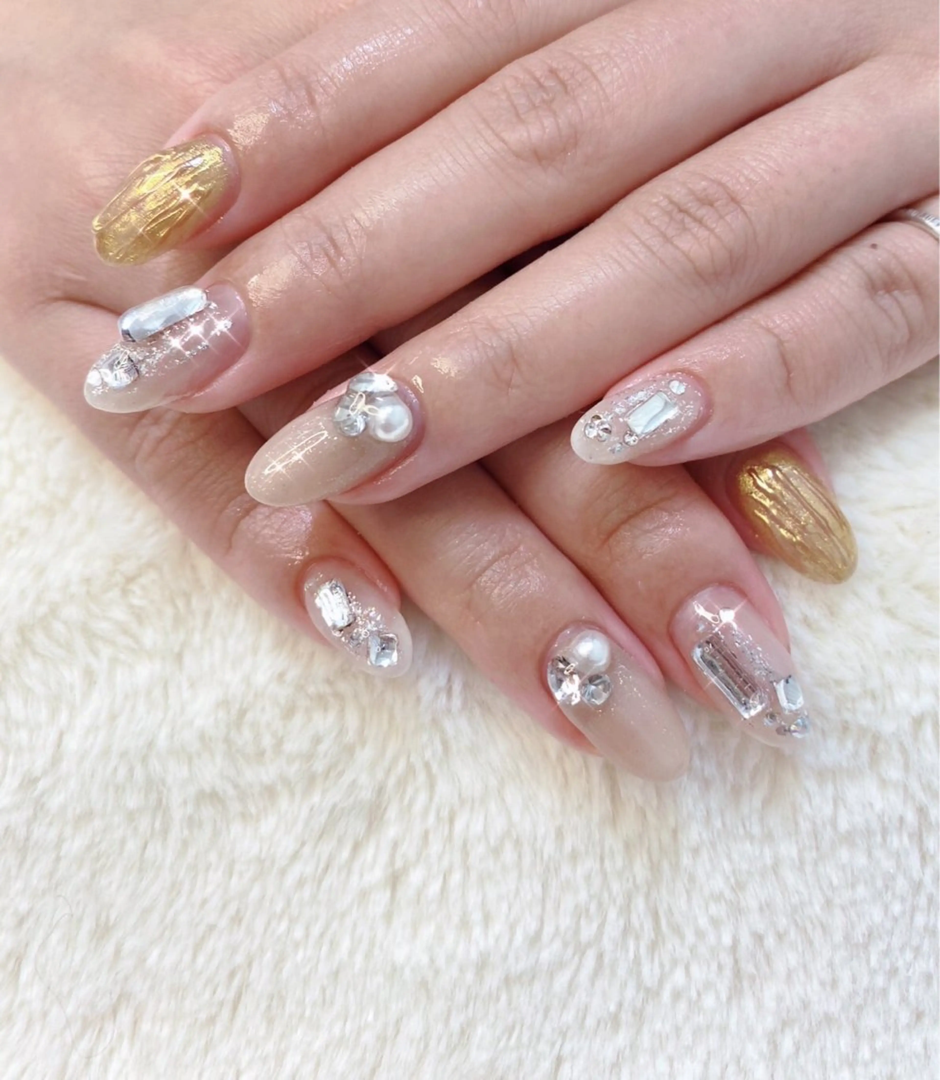 ネイル フレンチネイル ジェルネイル ガラスフレンチ グラデーション ハート ハンドネイル ハンドケア 大門浜松町 ネイルのネイルデザイン